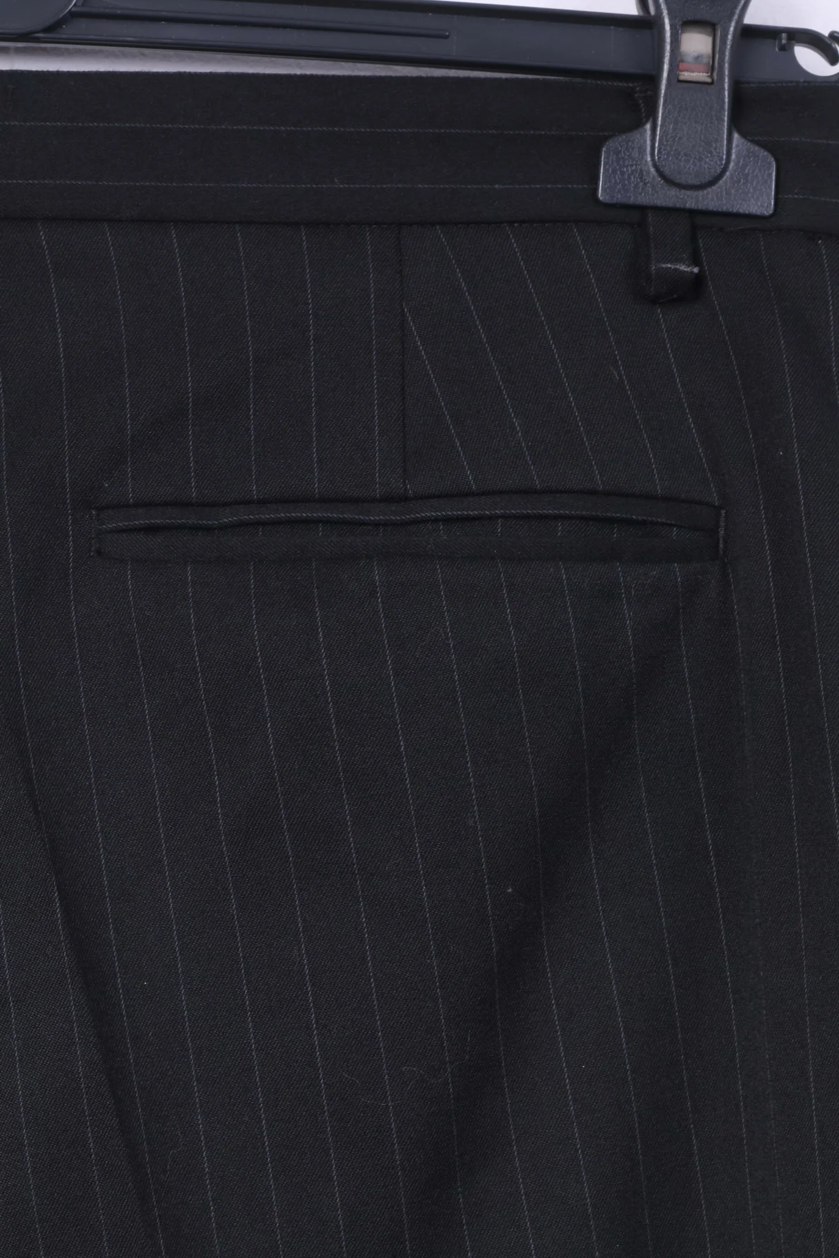 United Colors Of Benetton Men 50 40 Suit Blazer Trousers Black Striped Single Breasted Stretch - Image 11