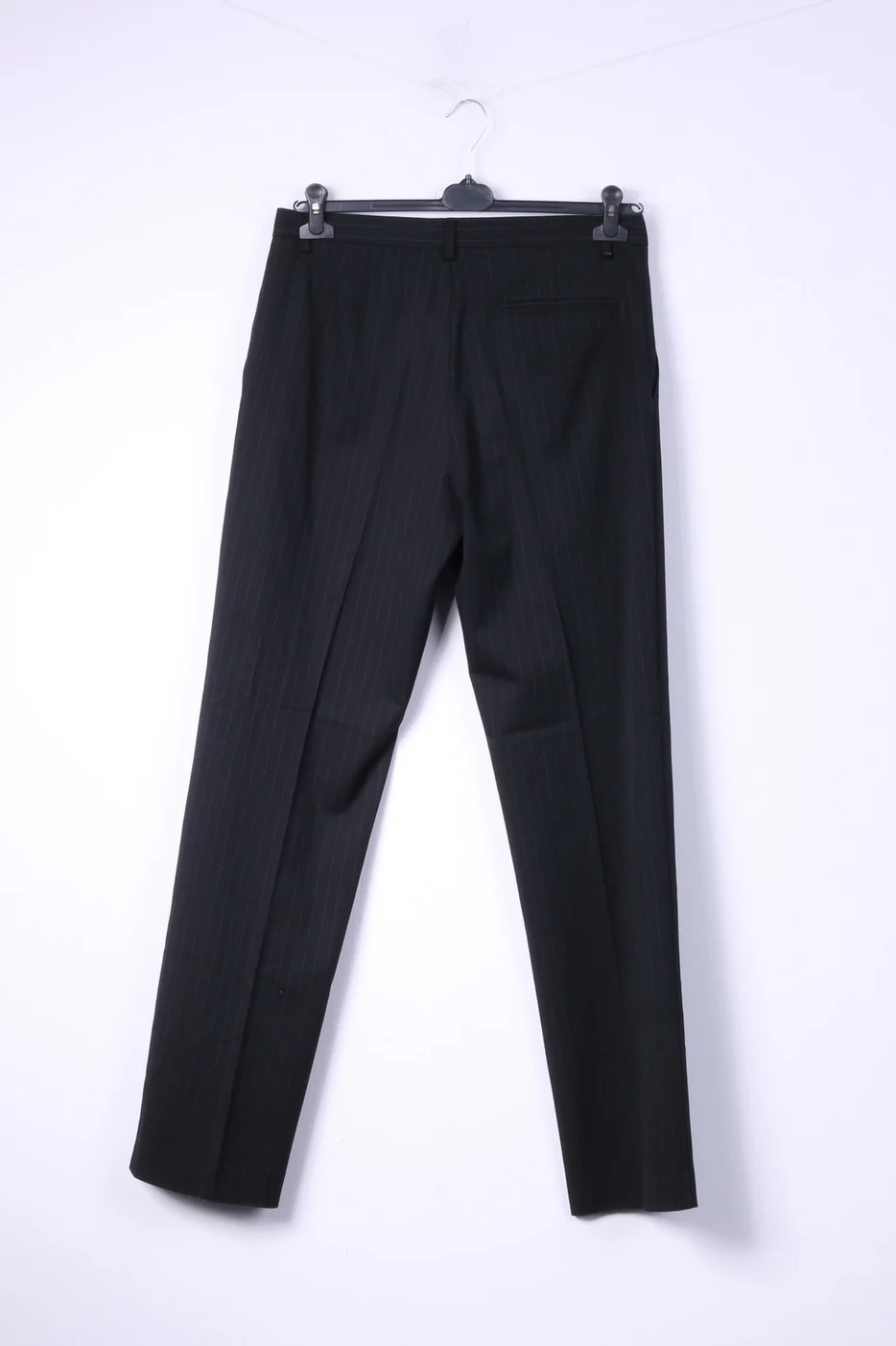 United Colors Of Benetton Men 50 40 Suit Blazer Trousers Black Striped Single Breasted Stretch - Image 12