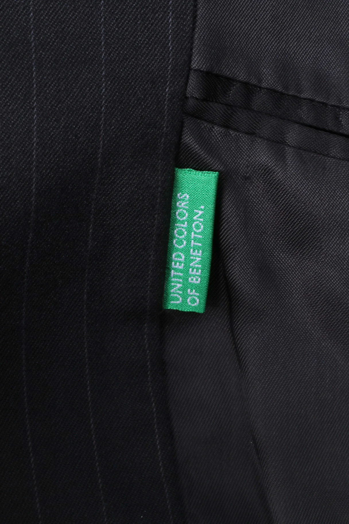 United Colors Of Benetton Men 50 40 Suit Blazer Trousers Black Striped Single Breasted Stretch - Image 4