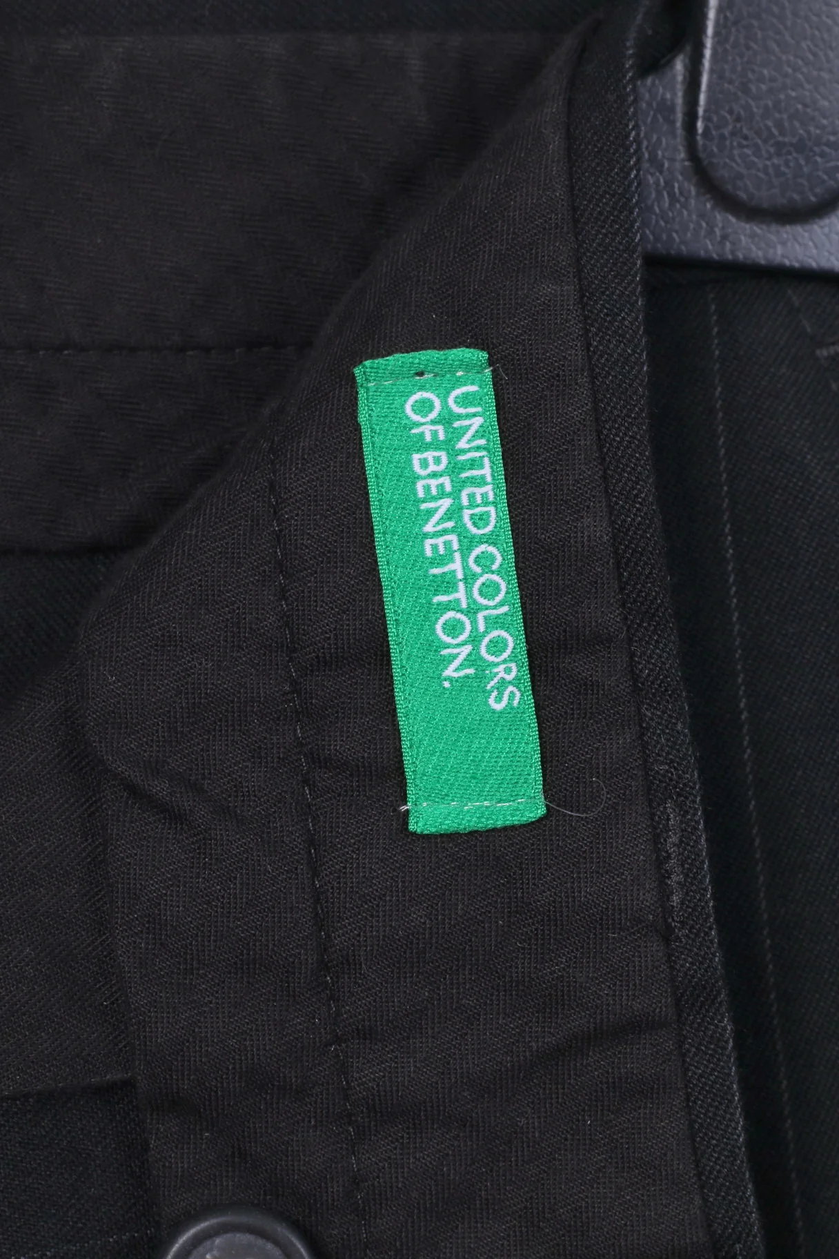 United Colors Of Benetton Men 50 40 Suit Blazer Trousers Black Striped Single Breasted Stretch - Image 9