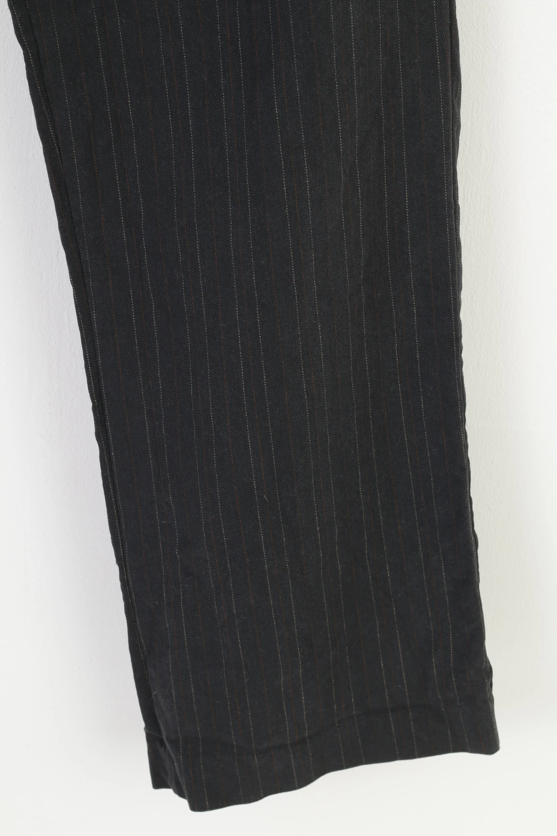 United Colors Of Benetton Men 50 Trousers Striped Cotton Charcoal Pockets Classic Top - Image 3