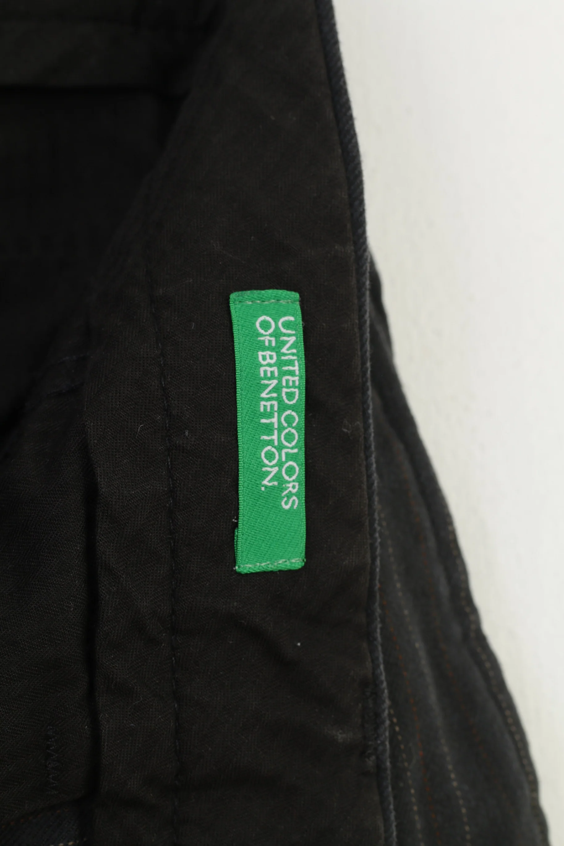 United Colors Of Benetton Men 50 Trousers Striped Cotton Charcoal Pockets Classic Top - Image 4