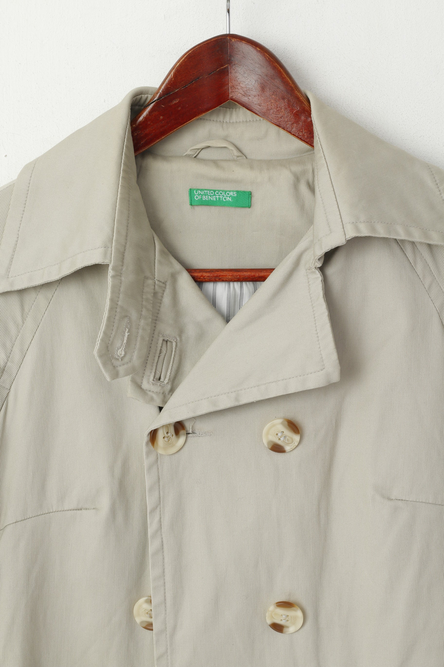 United Colors Of Benetton Women 38 XS Jacket Beige Double Breasted Classic Top - Image 3