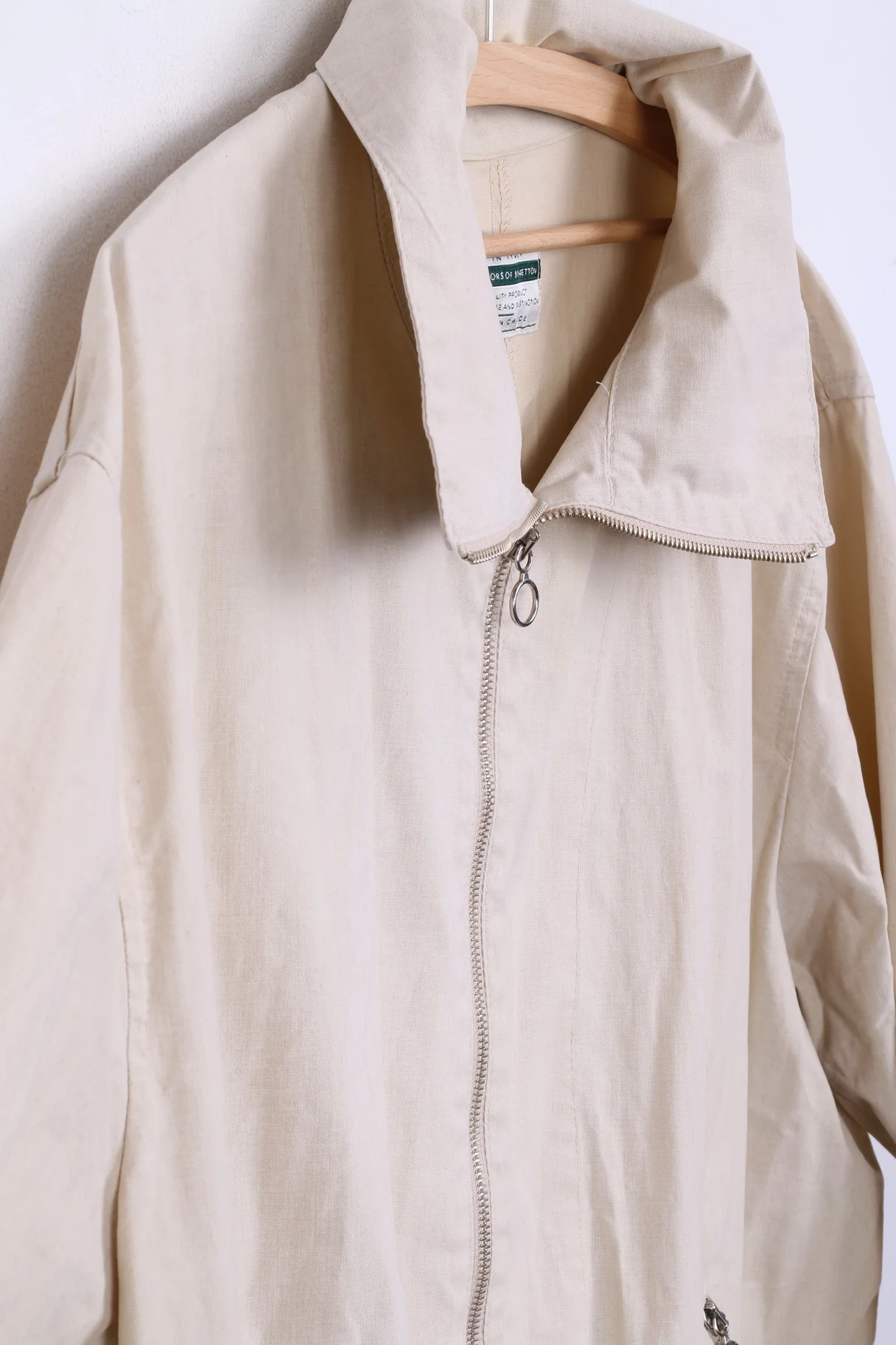 United Colors Of Benetton Womens  44 XL Jacket Beige Cotton Italy - Image 2