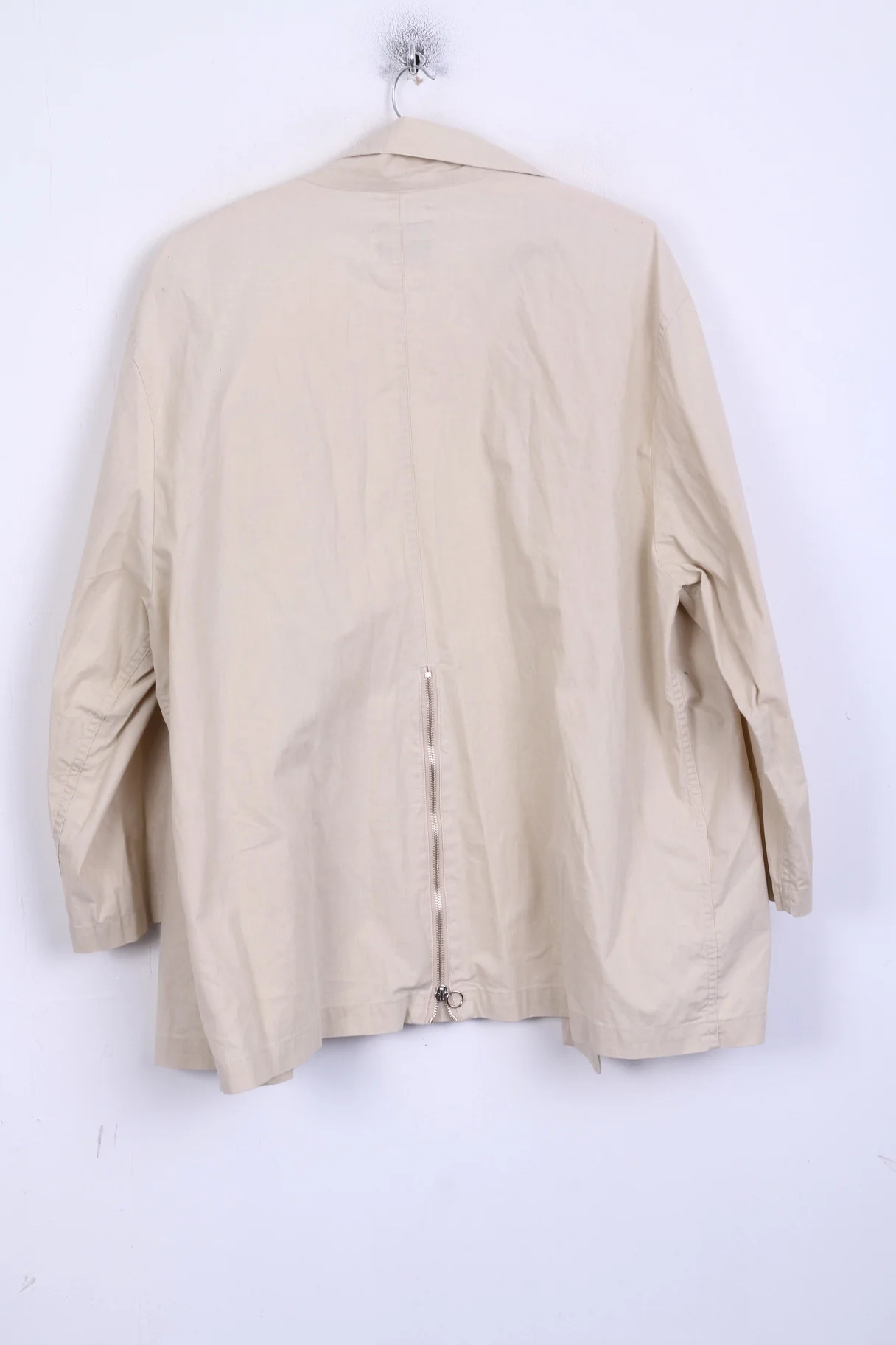 United Colors Of Benetton Womens  44 XL Jacket Beige Cotton Italy - Image 7