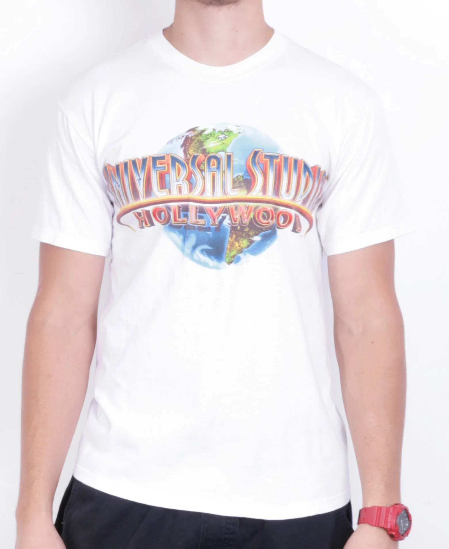 Universal Studios Men M Shirt White Crew Neck Cotton Vintage 90s - Image 2