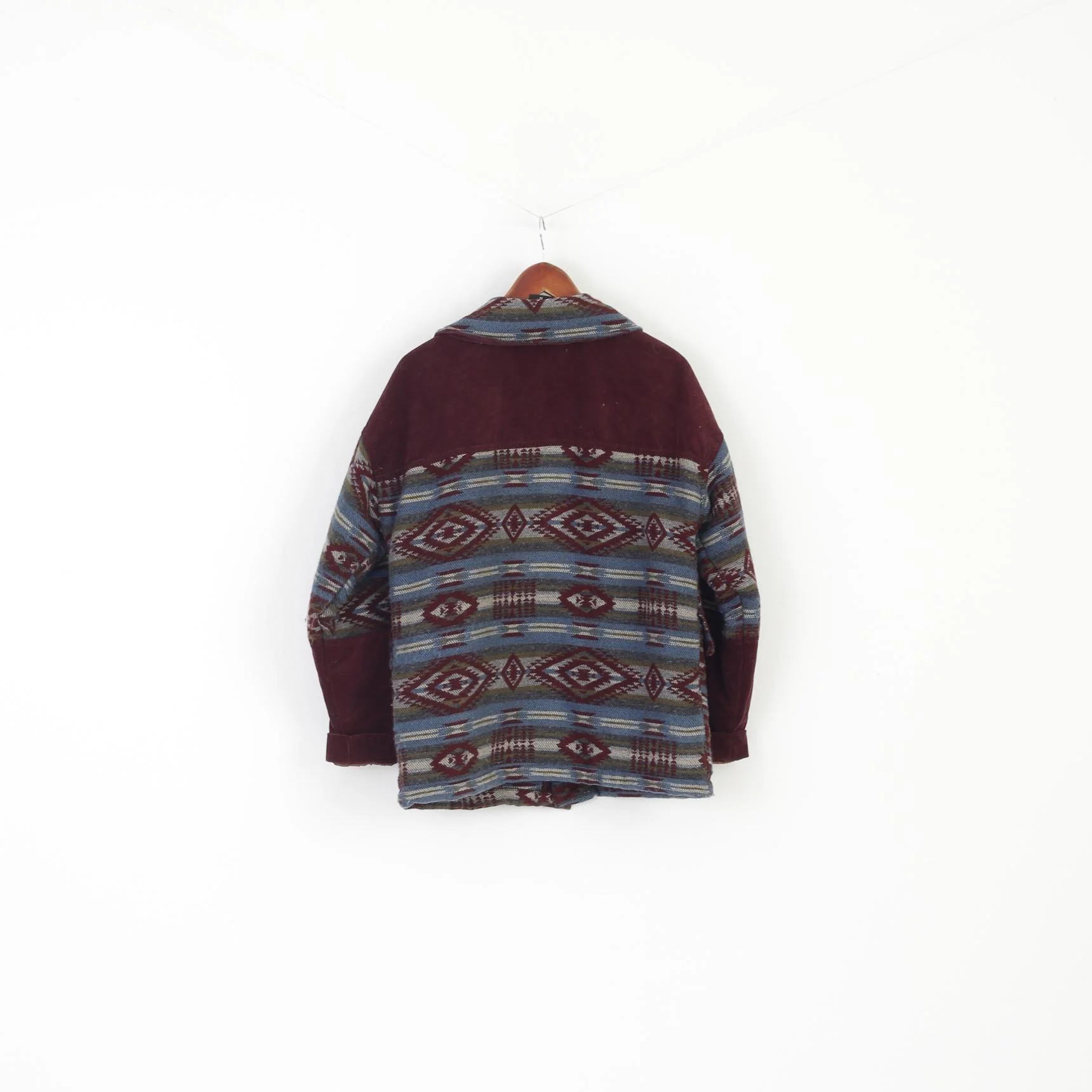 Urban Outfitters BDG Men XS Jacket Purple Aztec Full Zipper Padded Corduroy Harrington Top - Image 6
