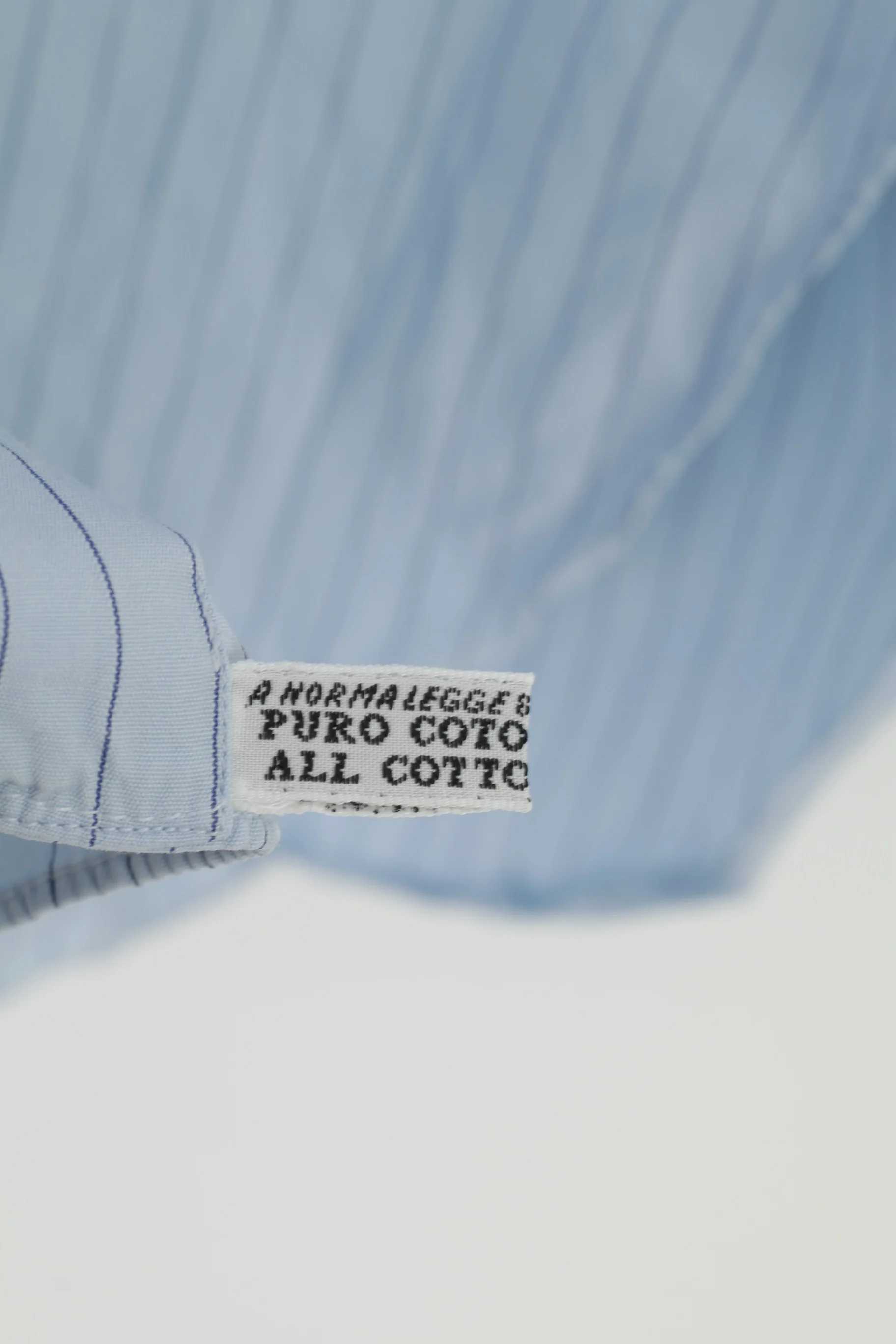 Valentino Men 39 15 1/2 L Casual Shirt Blue Striped Long Sleeve Cotton Italy Top - Image 6