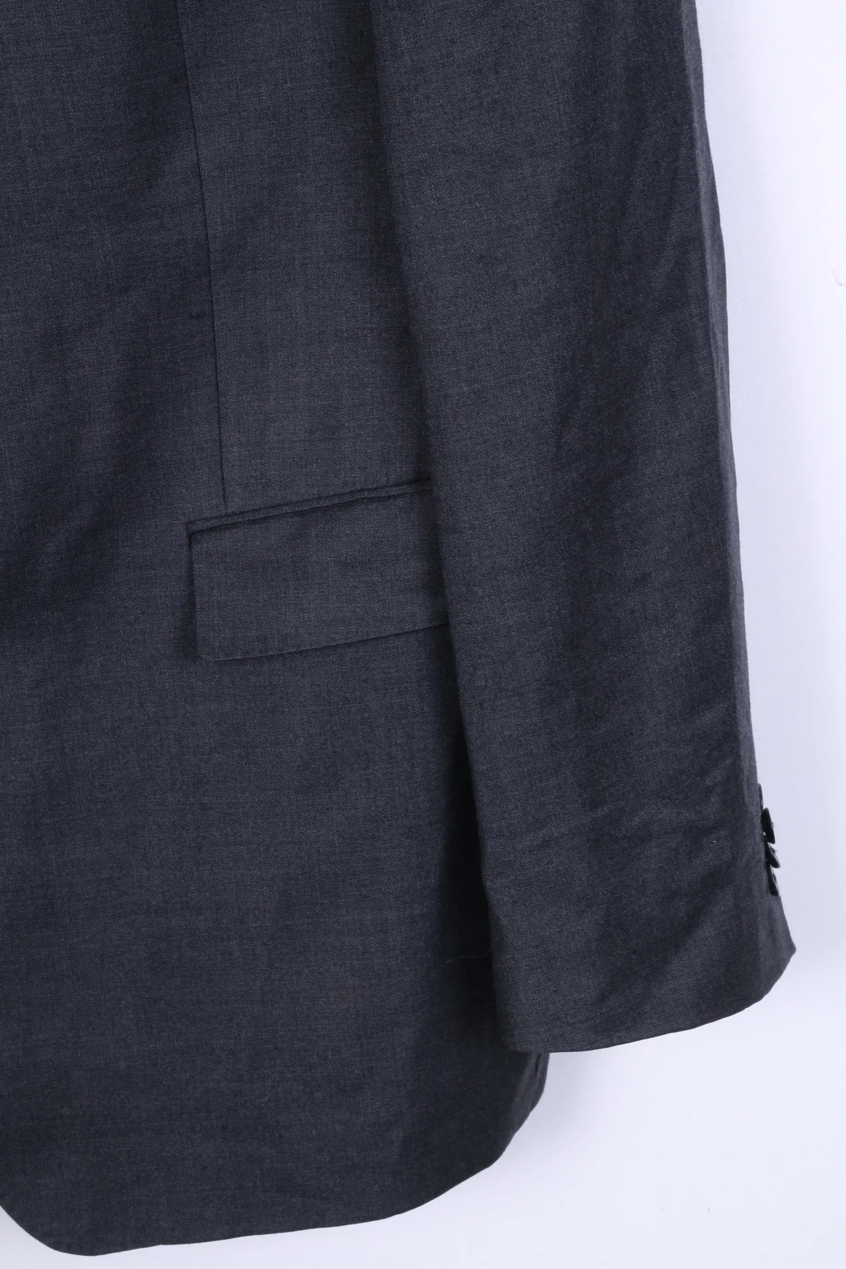 Van Kollem Mens 48 L Jacket Blazer Dark Grey Single Breasted Wool Vintage - Image 2