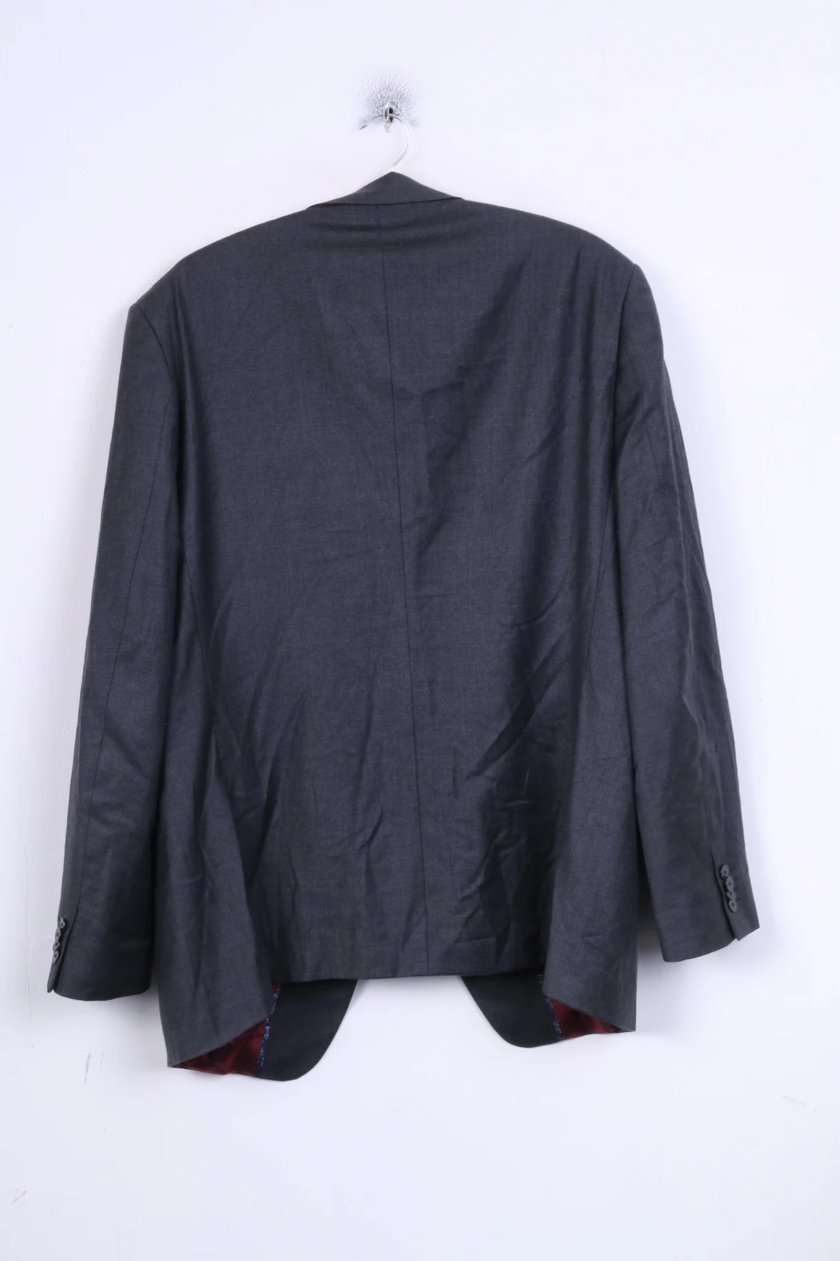 Van Kollem Mens 48 L Jacket Blazer Dark Grey Single Breasted Wool Vintage - Image 7