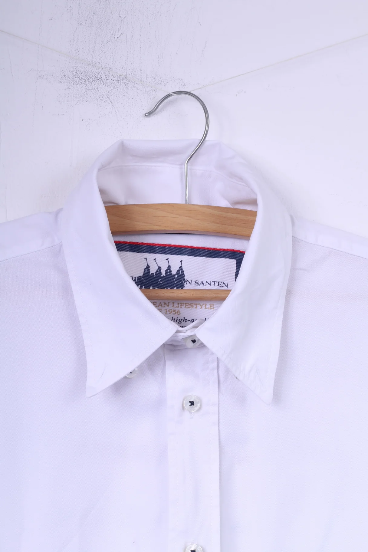 Van Santen & Van Santen Mens XL Casual Shirt White Long Sleeve Polo Moscow Top - Image 2