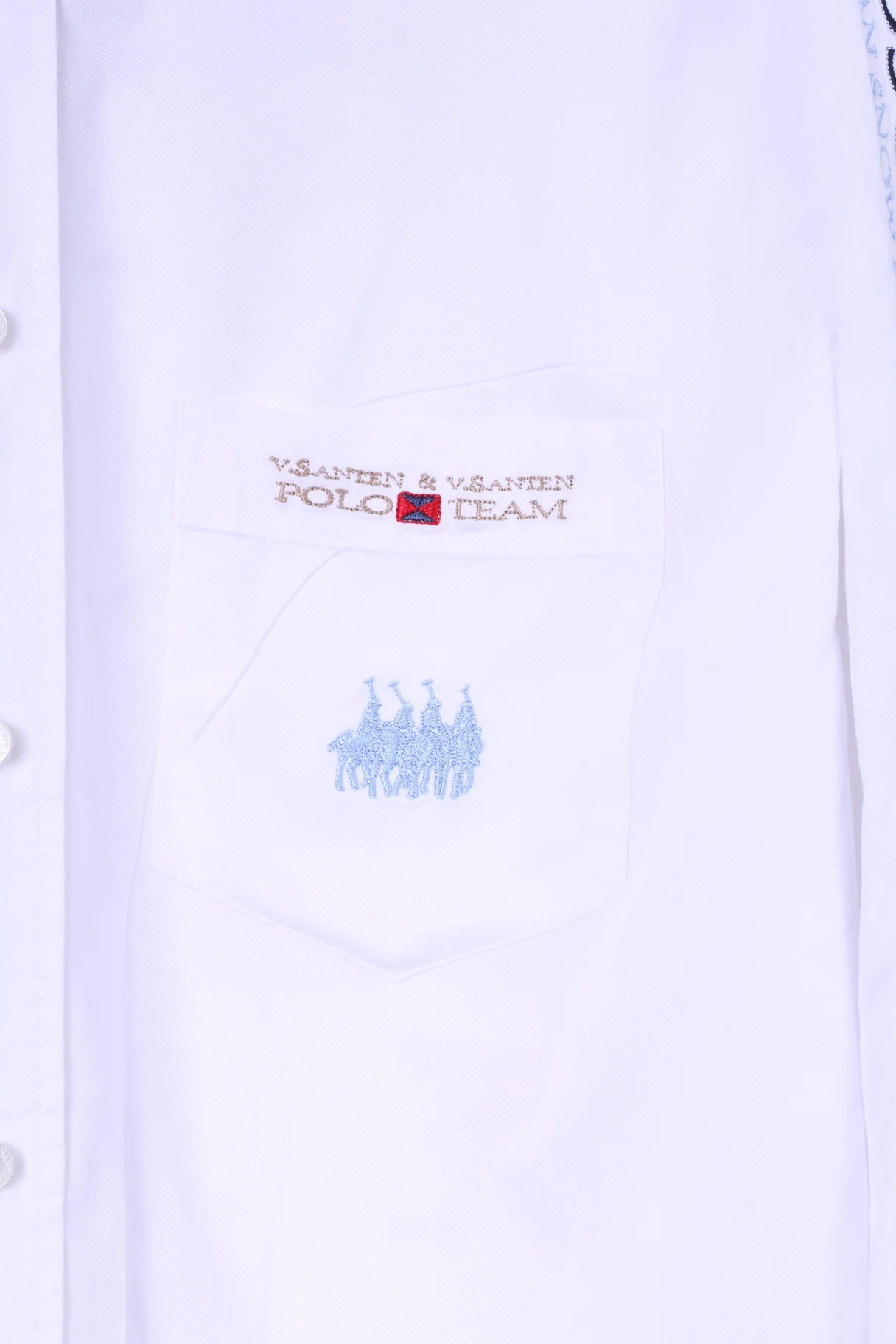 Van Santen & Van Santen Mens XL Casual Shirt White Long Sleeve Polo Moscow Top - Image 3