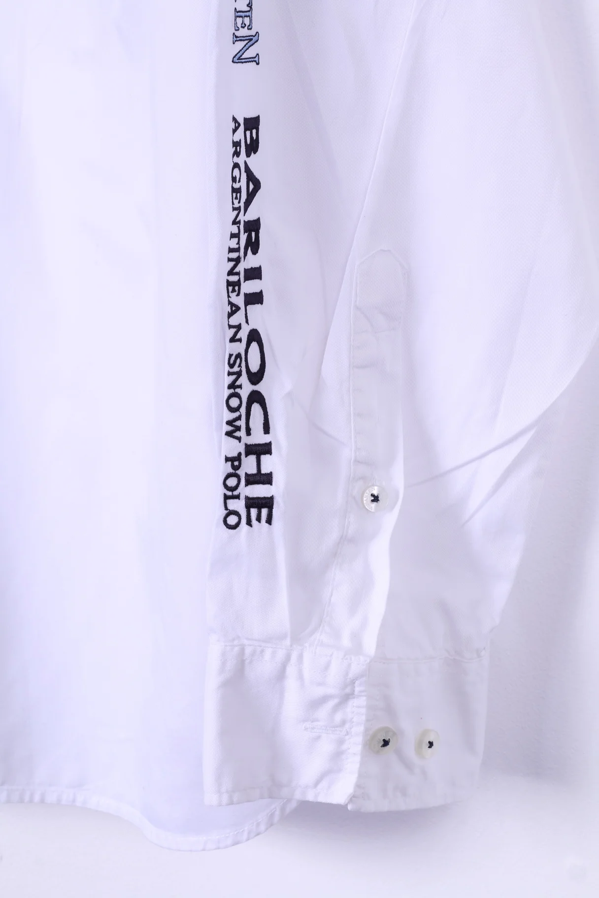 Van Santen & Van Santen Mens XL Casual Shirt White Long Sleeve Polo Moscow Top - Image 4
