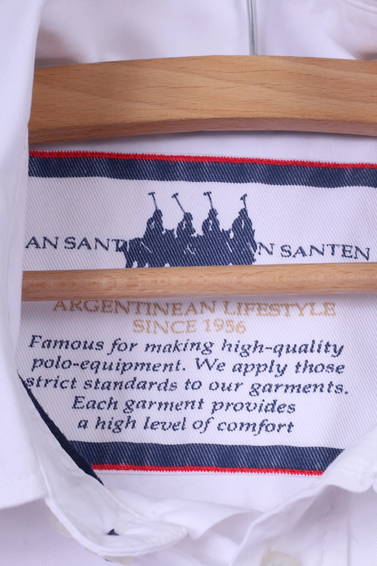 Van Santen & Van Santen Mens XL Casual Shirt White Long Sleeve Polo Moscow Top - Image 5