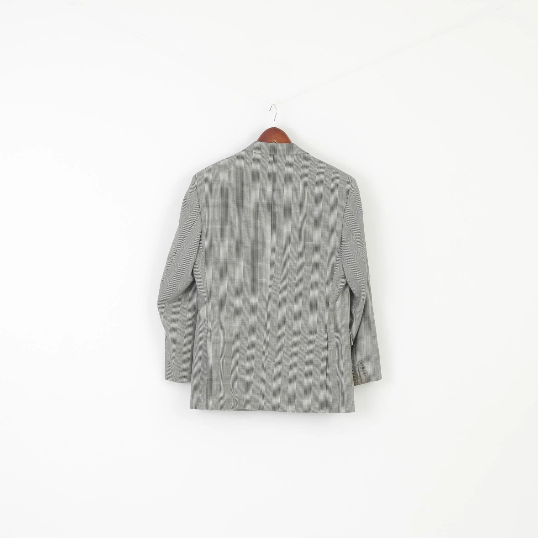Varteks International Men 40 Blazer Gray Check Wool Blend Single Breatsed Jacket - Image 6