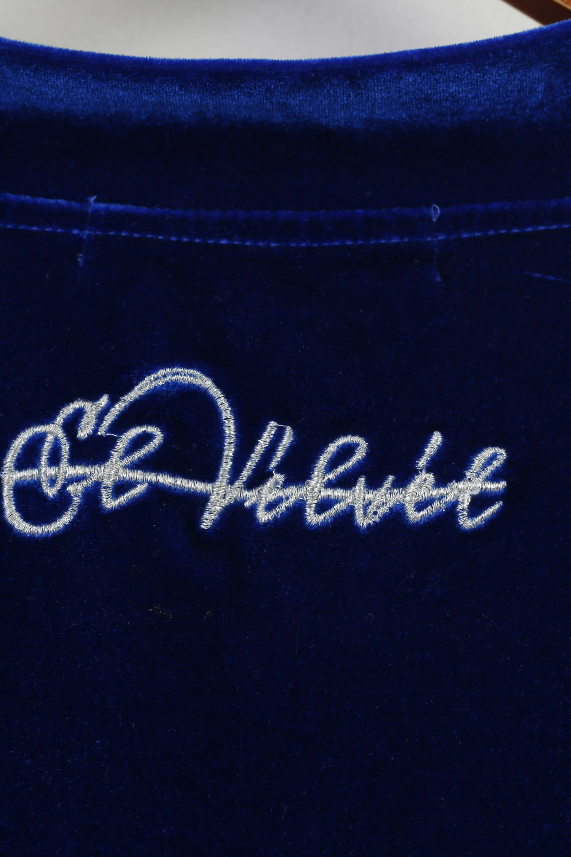 Velvet Woman L Sweatshirt Navy Full Zipper Soft Vintage Hoodie Collar Top - Image 6