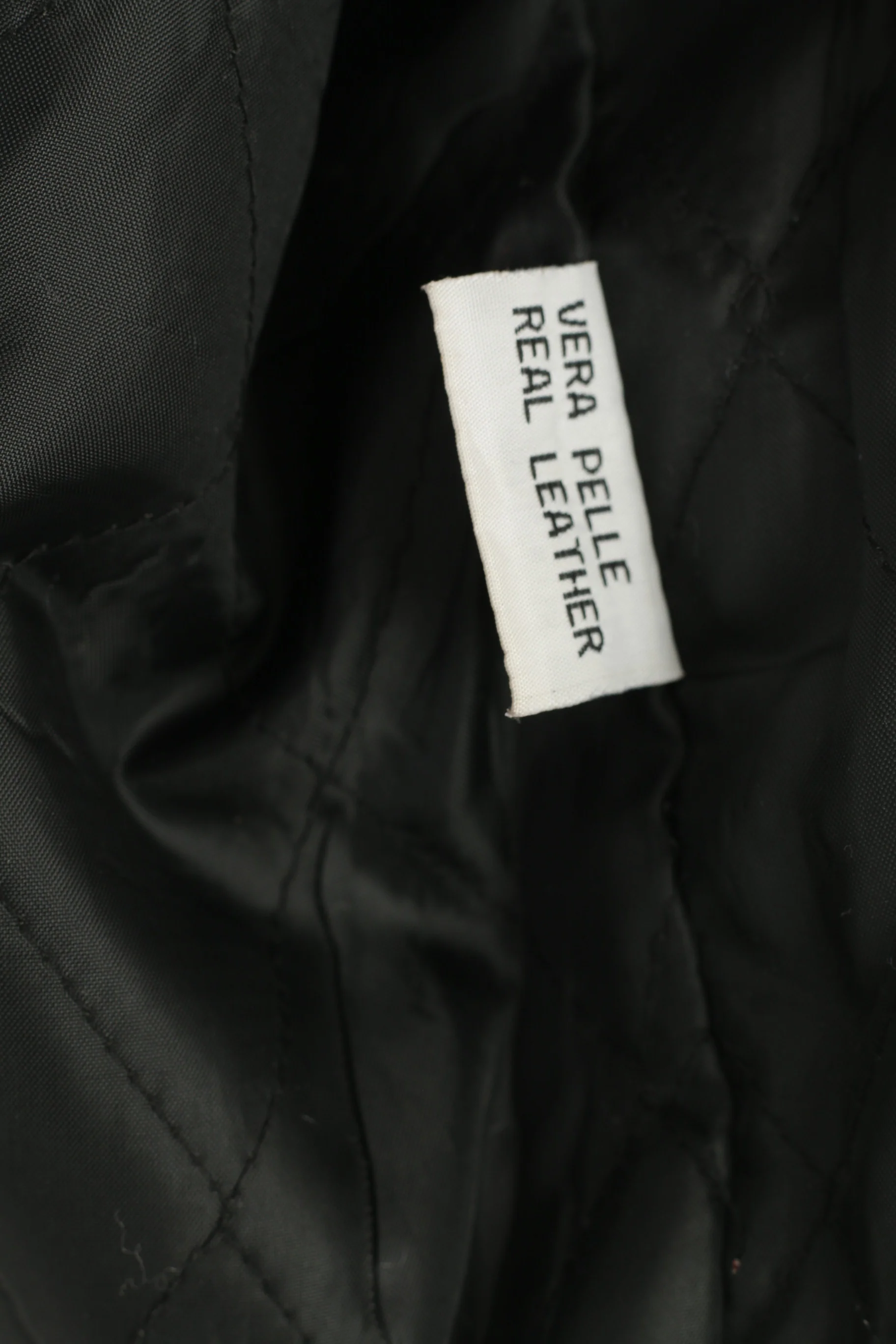 New Vintage Men 54 L Leather Jacket Black Full Zipper Collar Italian Style Top - Image 6