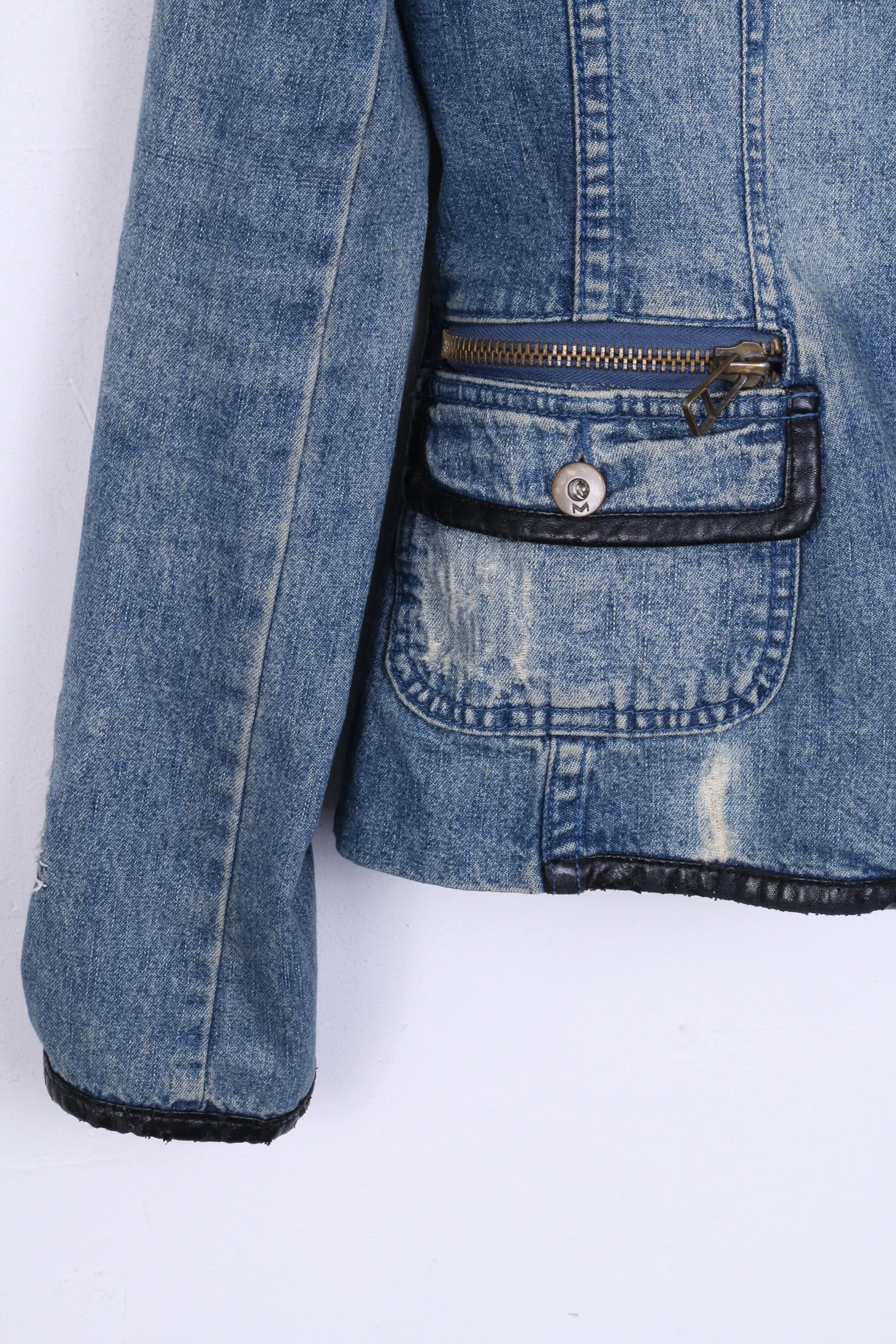Vero Moda Womens 38 M Jeans Jacket Cotton Single Breasted Top - Image 2