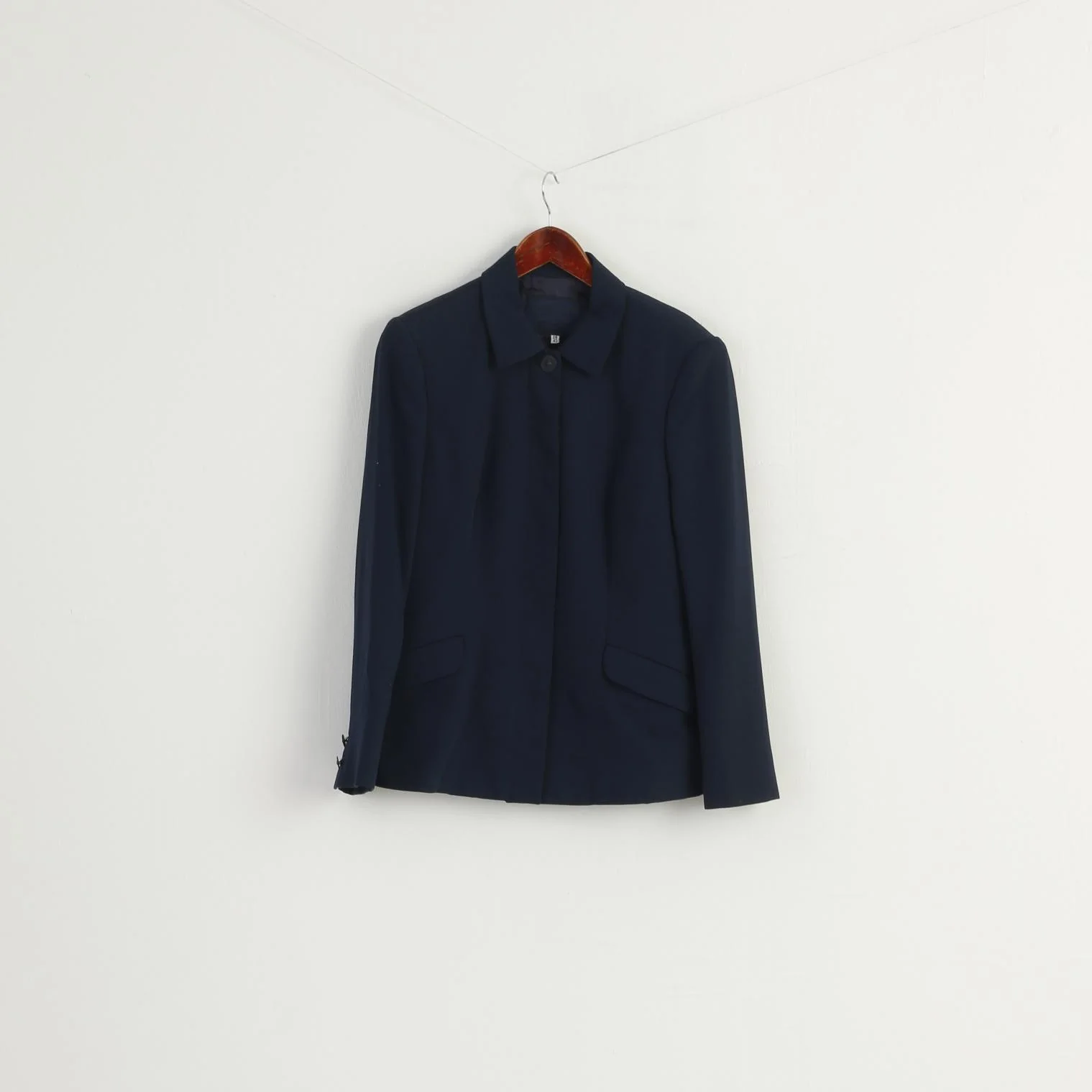 Versus Gianni Versace Women 28 42 S Blazer Navy Vintage Wool Nylon Single Breasted Top - Image 2