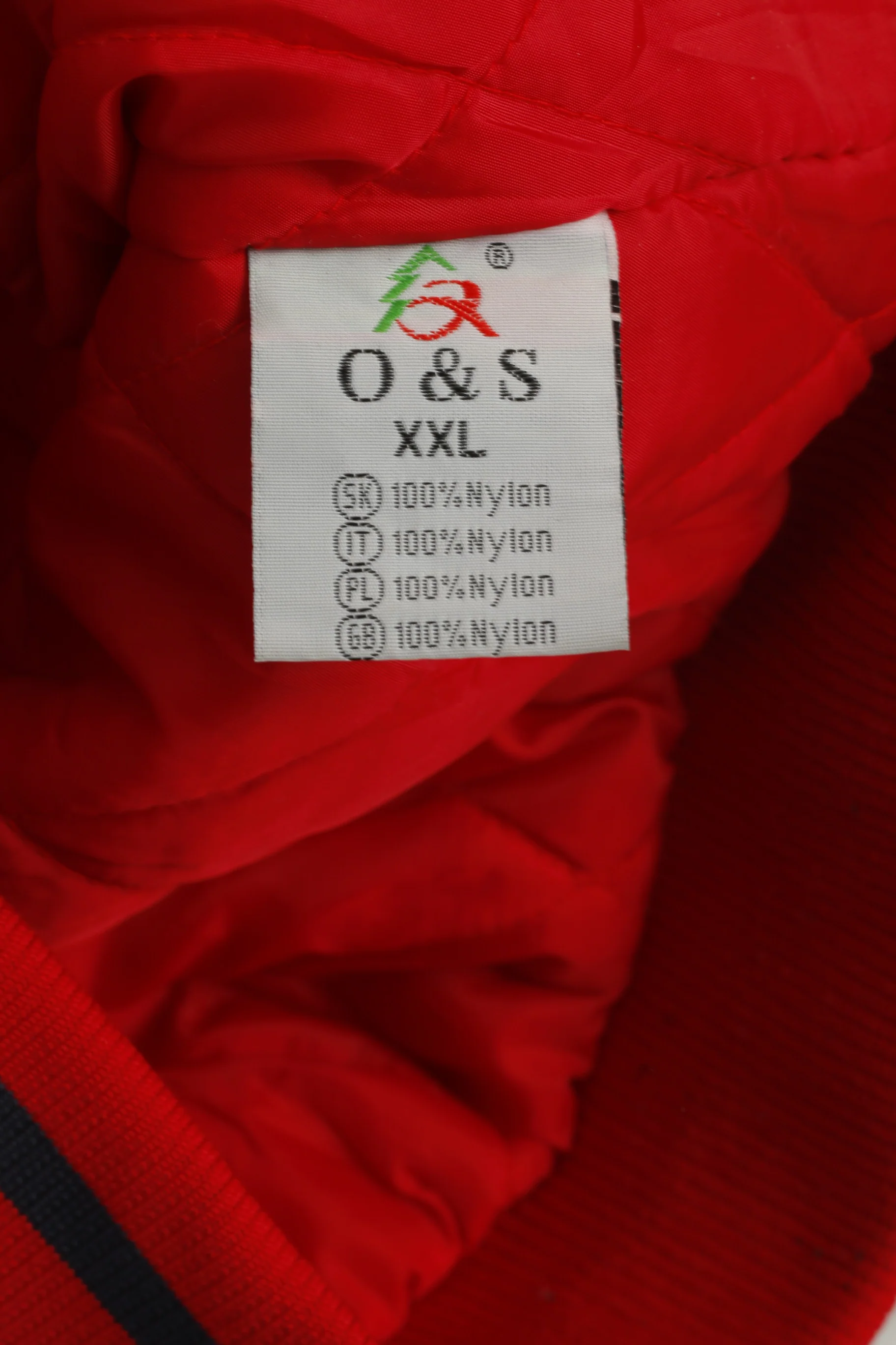 Q&A Women XXL Jacket Red Nylon Italia Hooded Full Zipper padded Unisex Top - Image 6