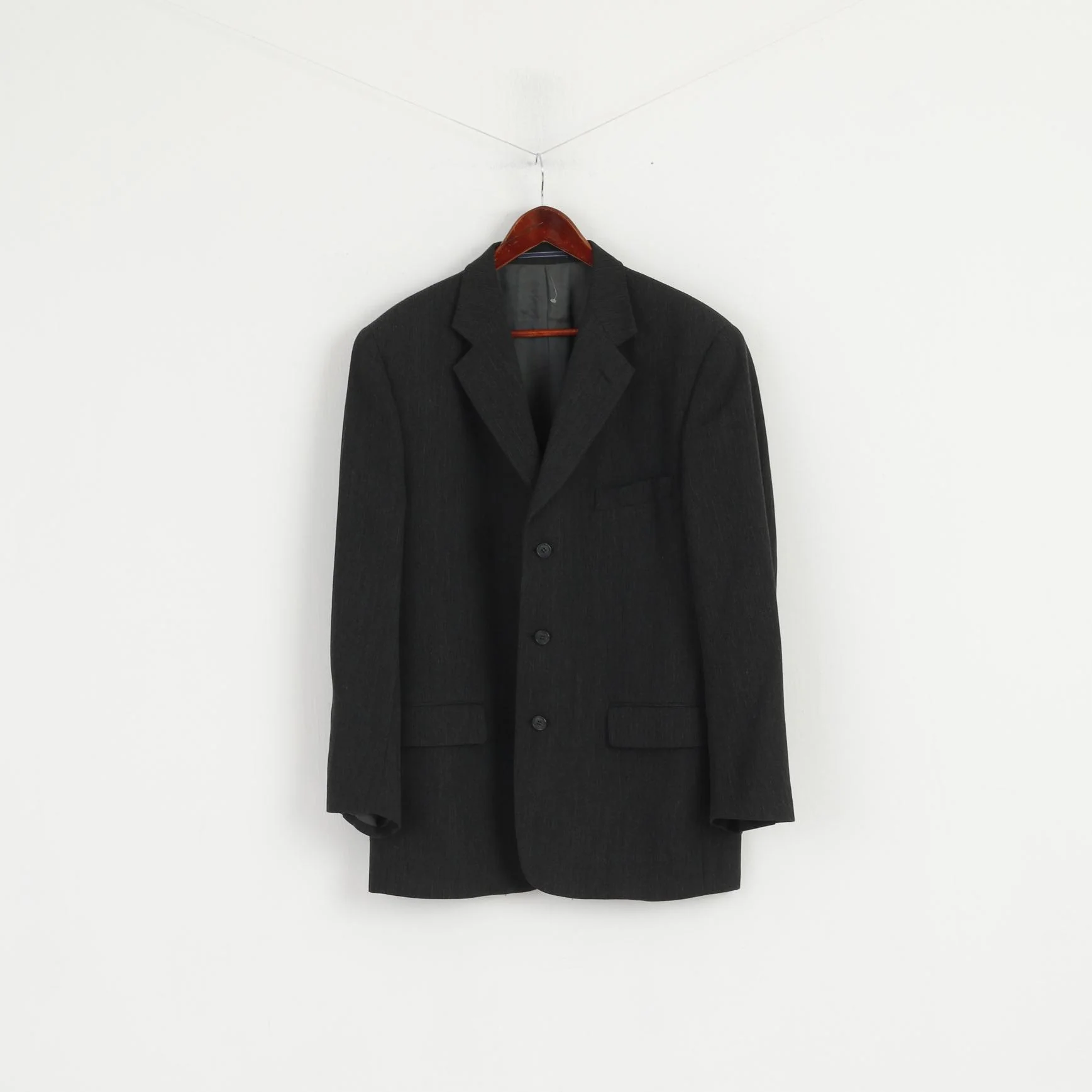 Via Ardigo By Corneliani Men 52 42 Blazer Charcoal Wool Nylon Blend Jacket