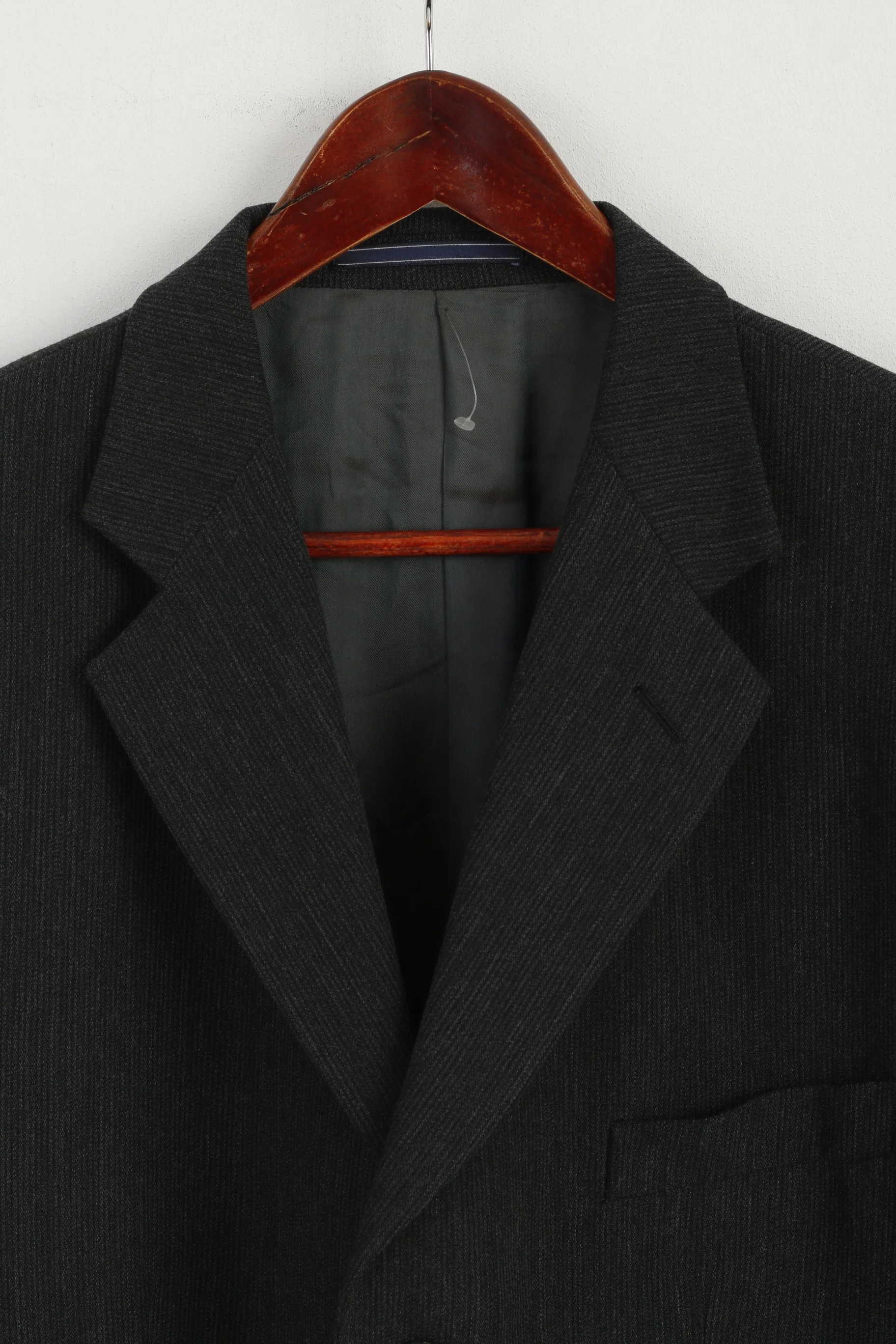 Via Ardigo By Corneliani Men 52 42 Blazer Charcoal Wool Nylon Blend Jacket - Image 2