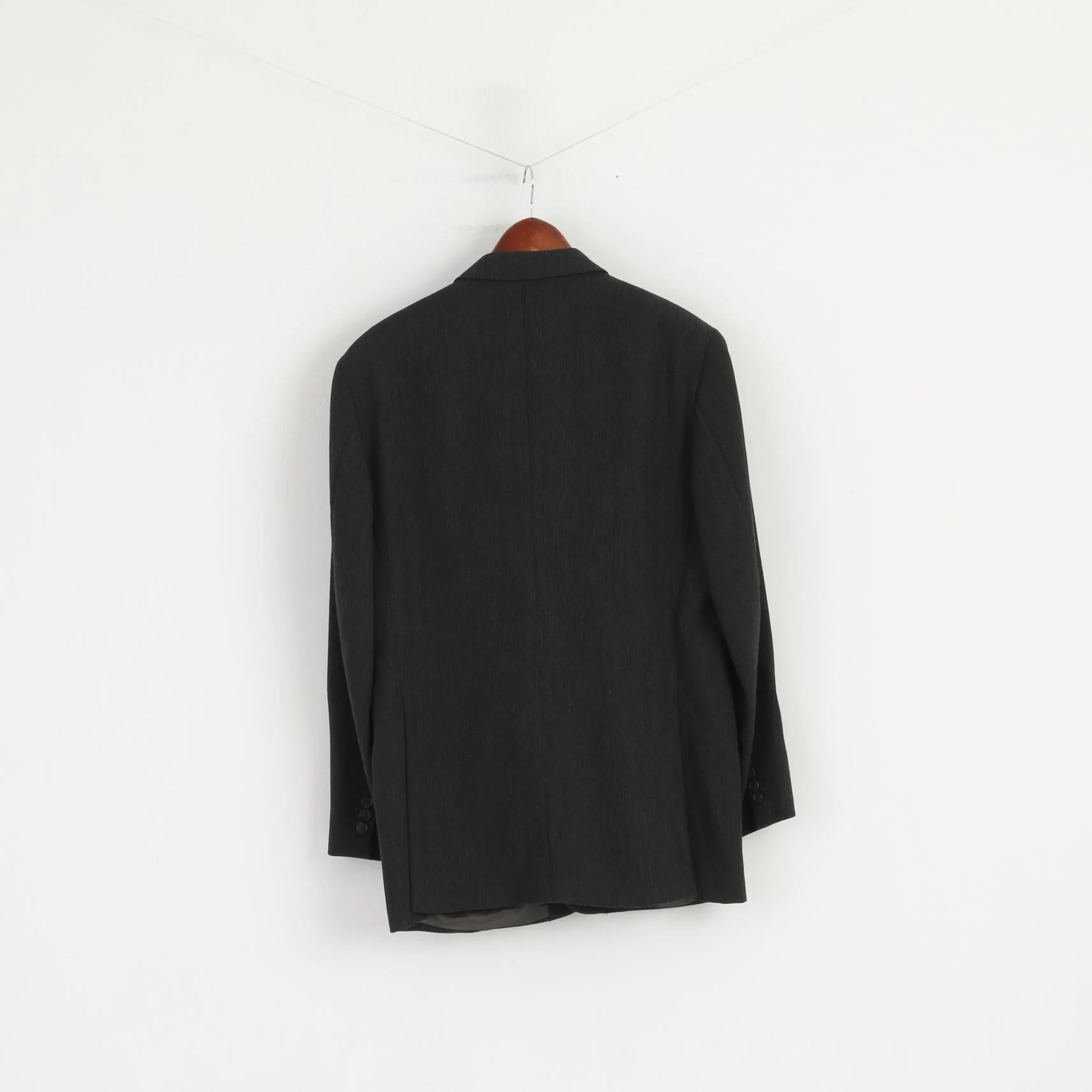 Via Ardigo By Corneliani Men 52 42 Blazer Charcoal Wool Nylon Blend Jacket - Image 5