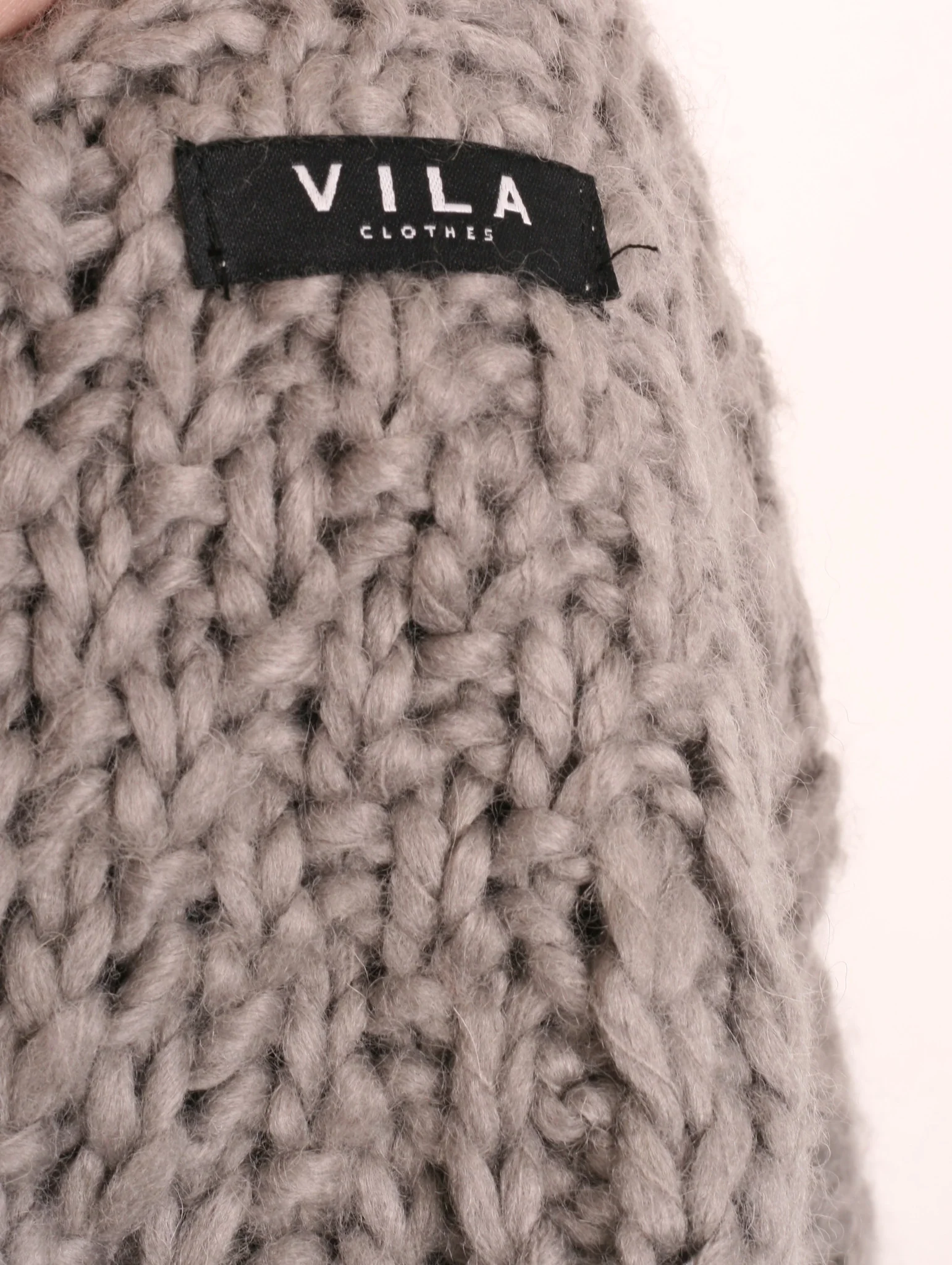Vila Clothes Womens Jumper One size Grey Poncho Infinity Scarf Wool Sweater - Image 3