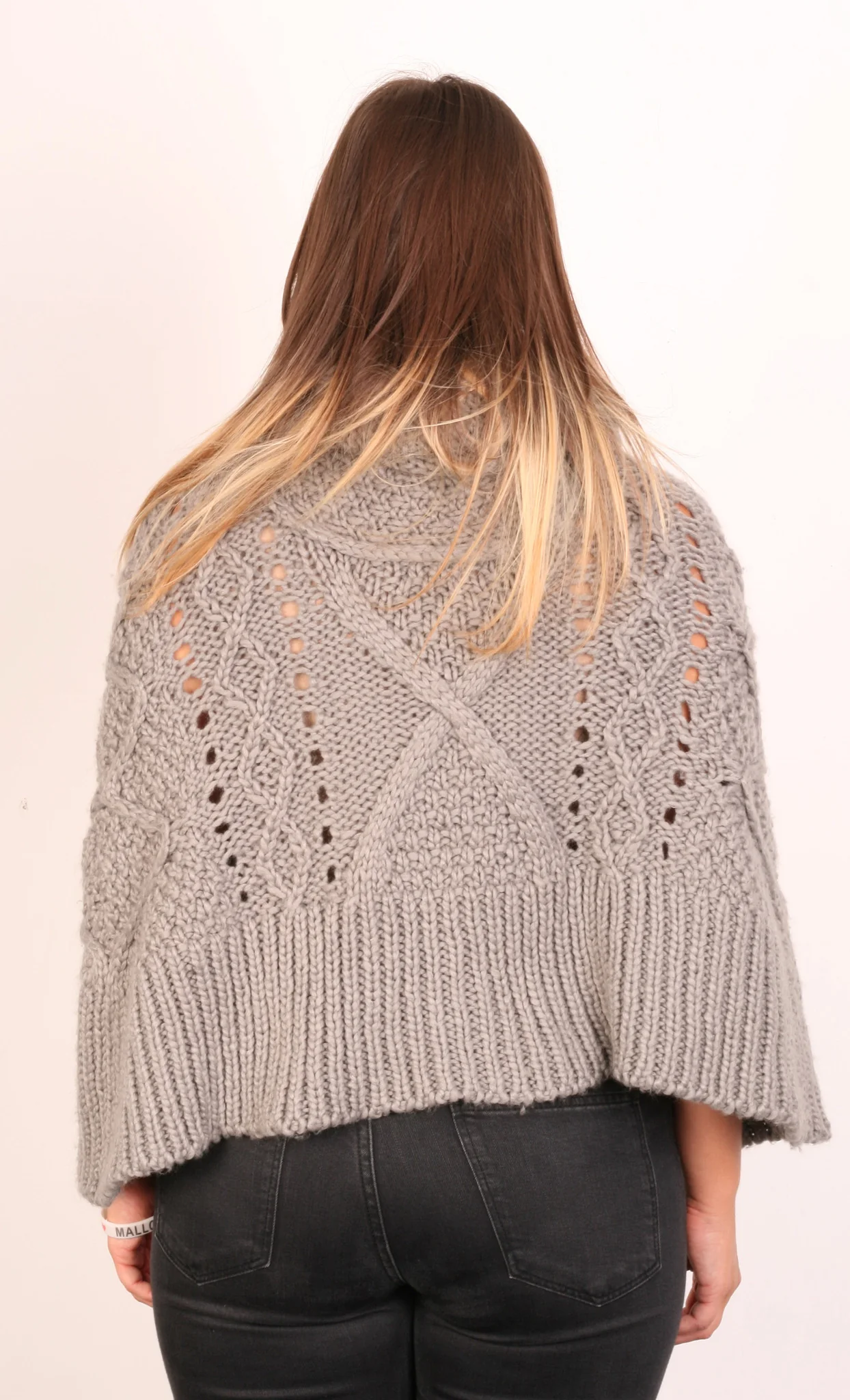 Vila Clothes Womens Jumper One size Grey Poncho Infinity Scarf Wool Sweater - Image 4