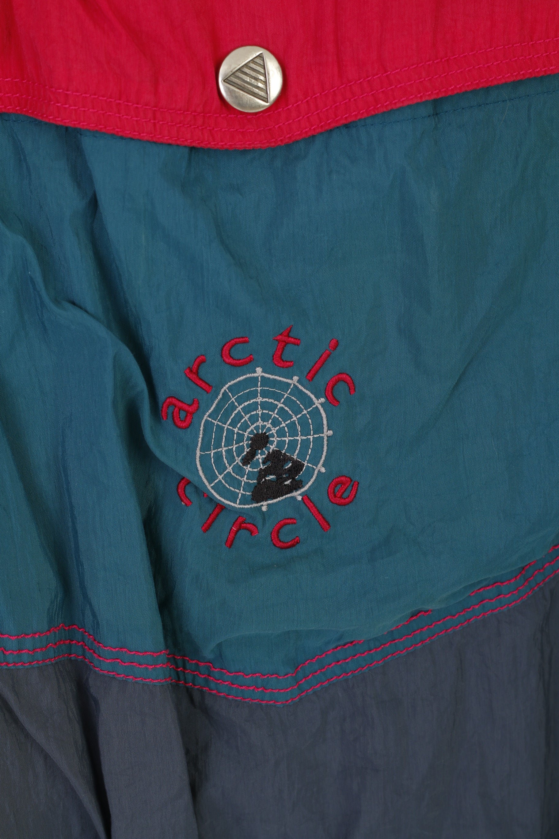 Vintage Men 48/50 L Pullover Jacket Green Vintage Nylon Artic Circle Pulsate Top - Image 4