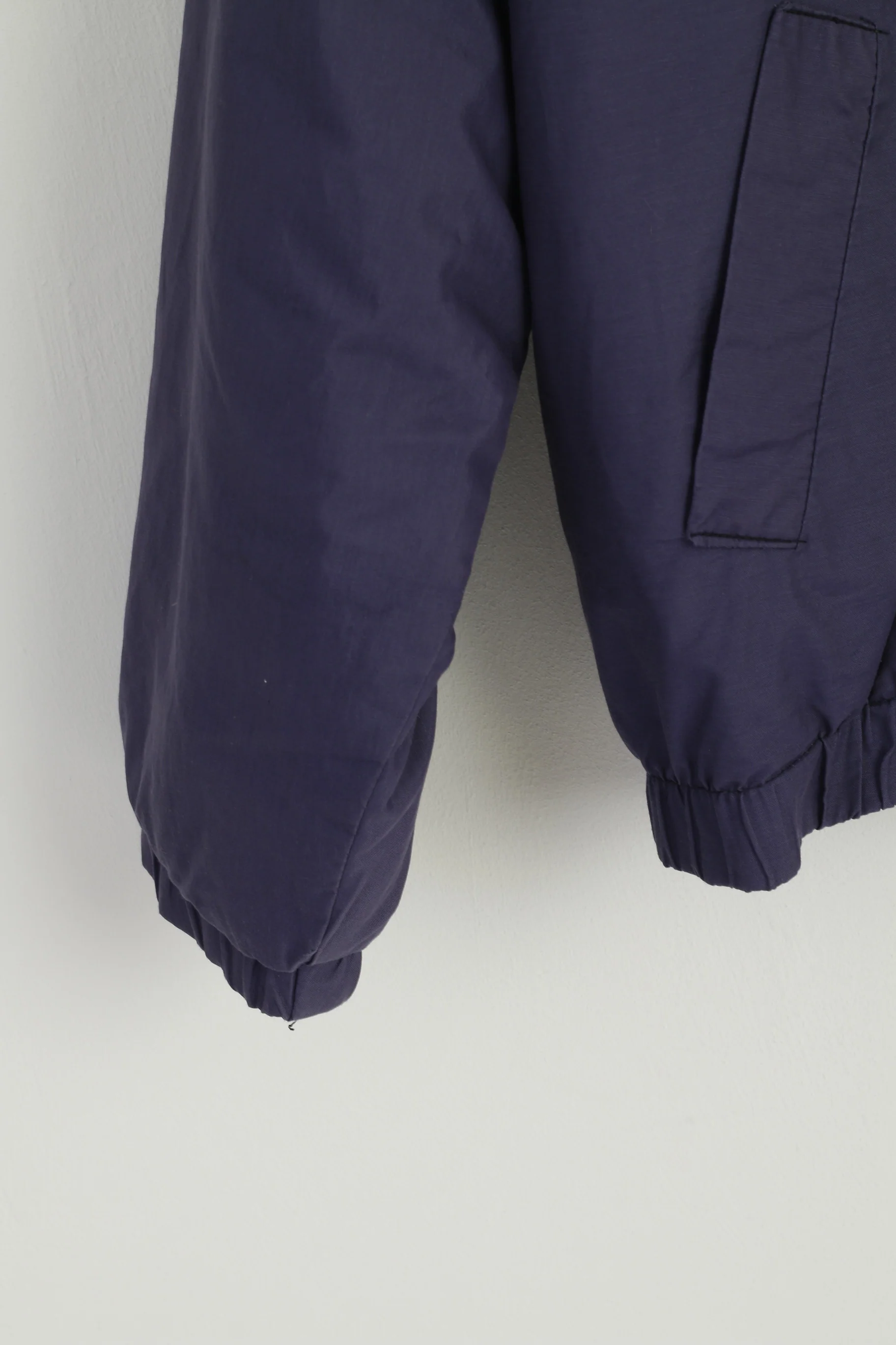 Vintage Men L Bomber Jacket Purple Full Zipper Padded Warm Retro Top - Image 4