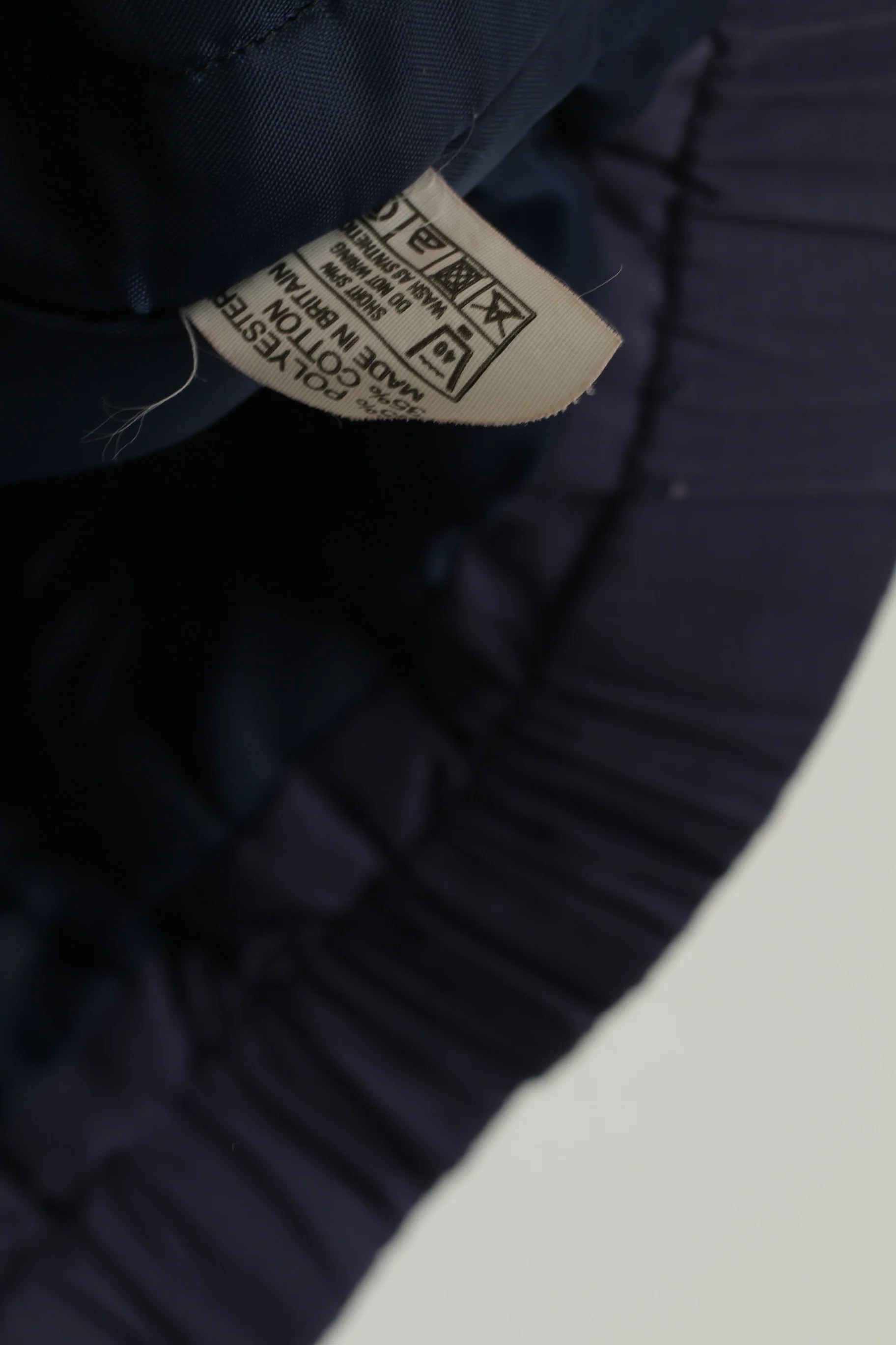 Vintage Men L Bomber Jacket Purple Full Zipper Padded Warm Retro Top - Image 6