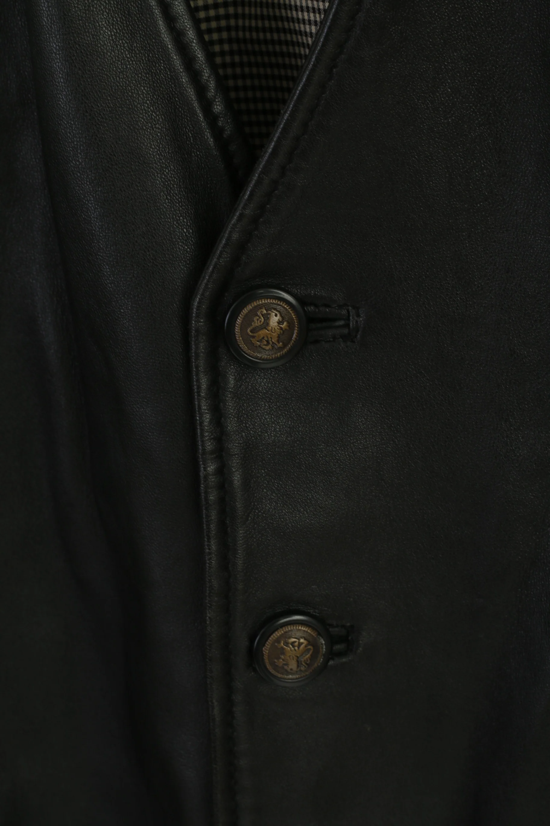 Vintage Men XL Waistcoat Black Soft Leather Detailed Buttons Casual Vest - Image 5