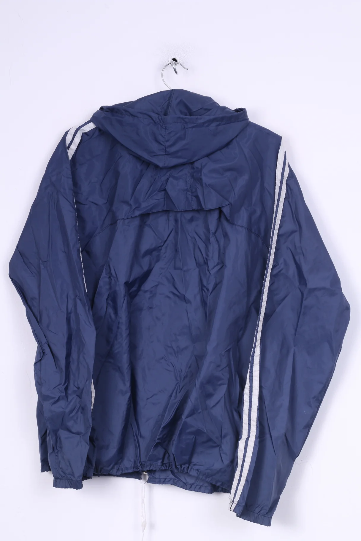 Vintage Mens S Jacket Lightweight Hooded Navy Full Zipper Sportswear - Image 3