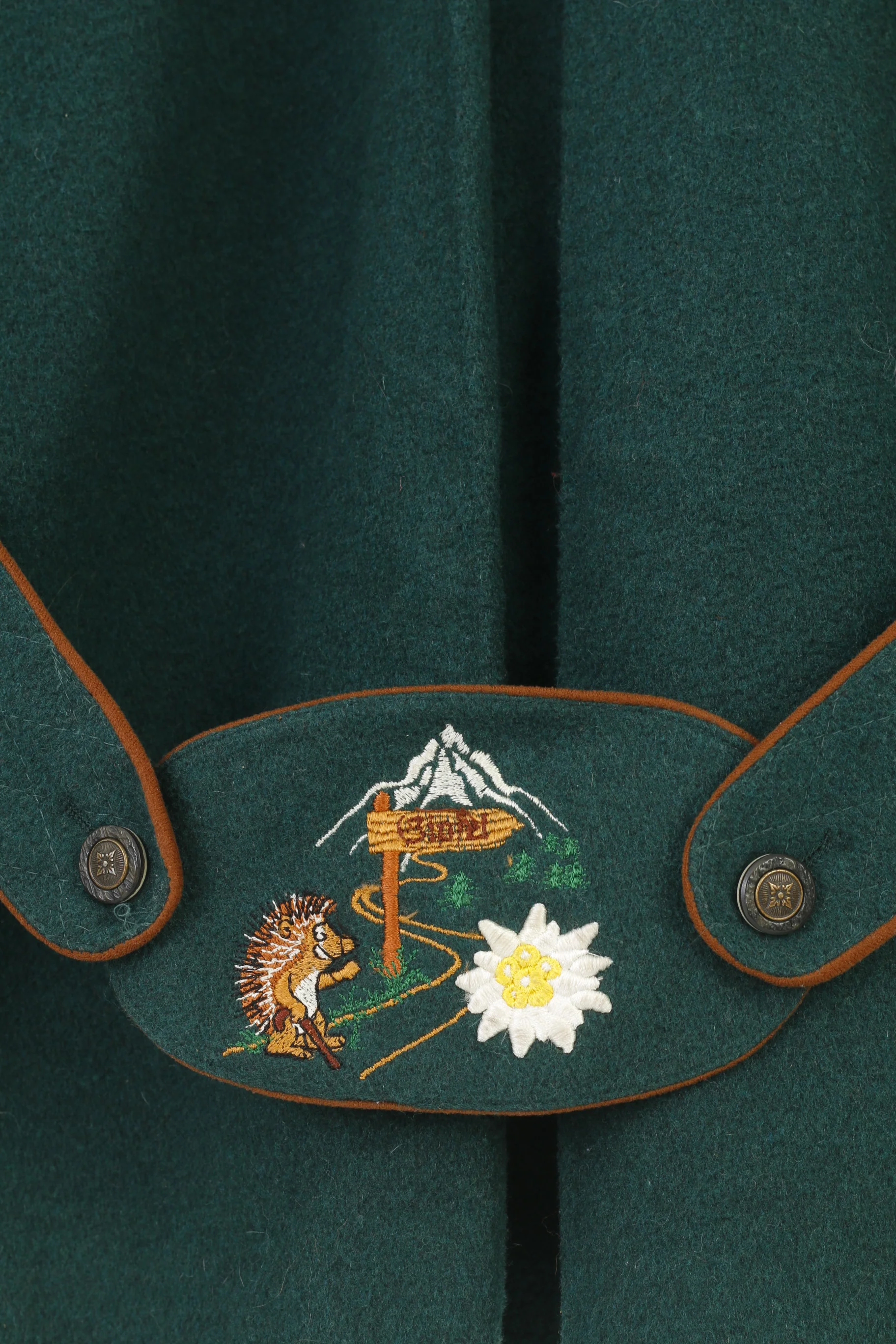 Vintage Woman L Jacket Green Bottoms Collar Embroidery Tyrol Trachten Top - Image 7