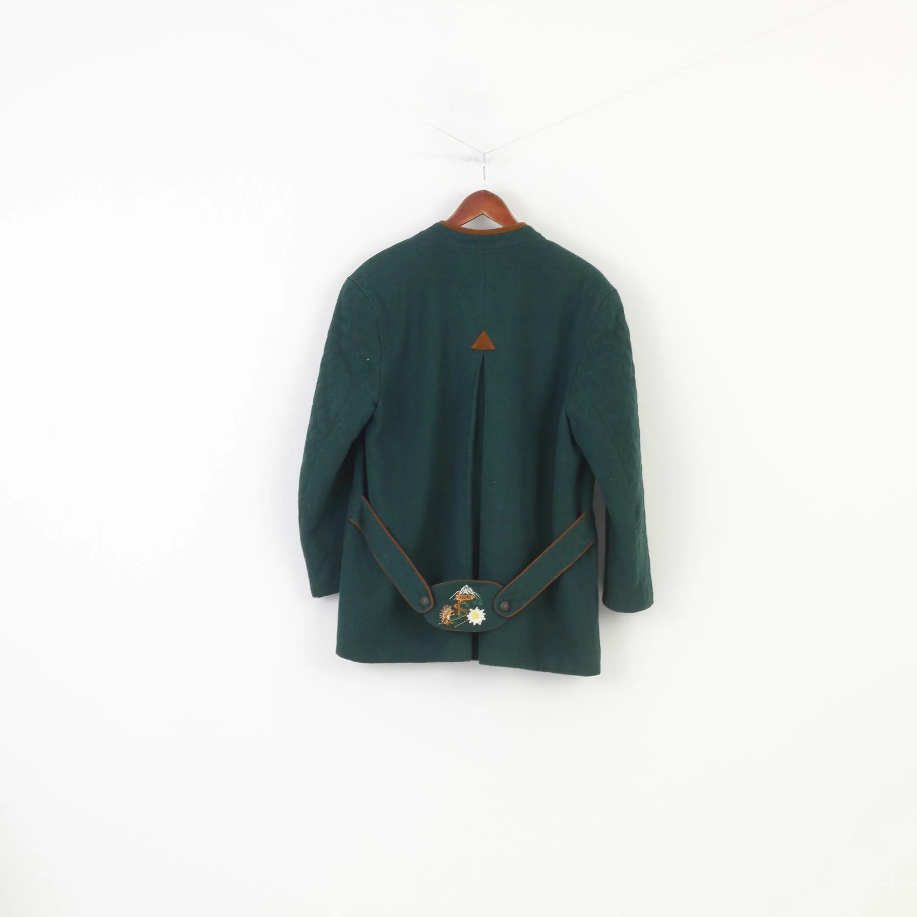 Vintage Woman L Jacket Green Bottoms Collar Embroidery Tyrol Trachten Top - Image 8