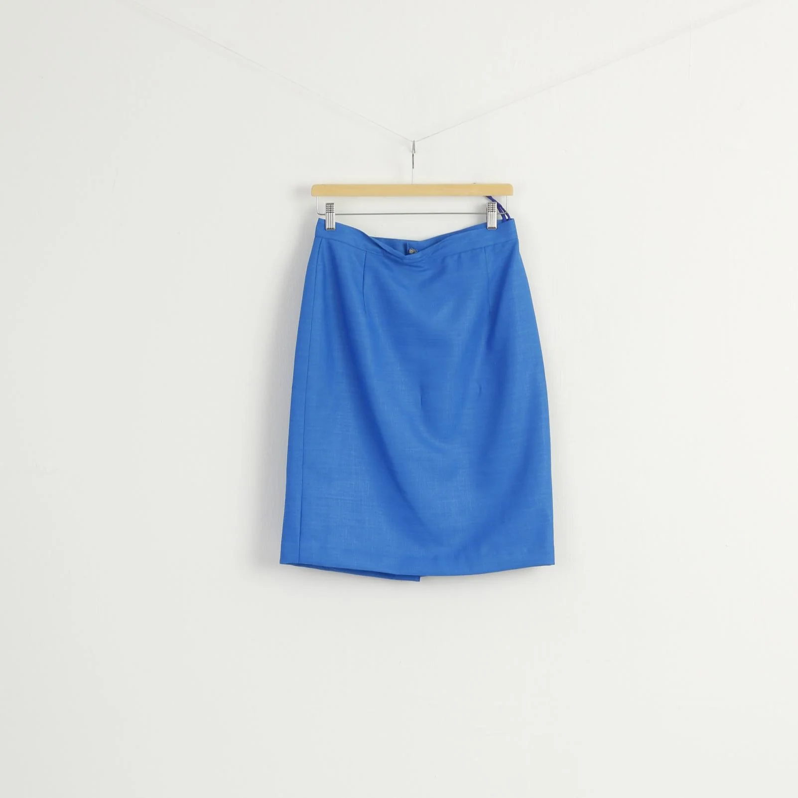 Vintage Women M Suit Blue Marine Jacket Skirt Set Elegant Hand Made - Image 7