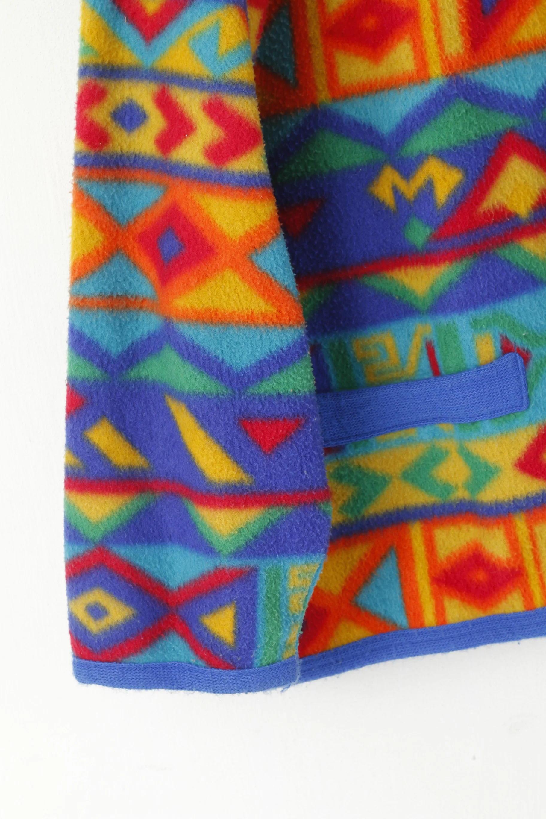 Vintage Women XL Fleece Top Multicoloured Oversize Buttoned Vintage Sweatshirt - Image 4