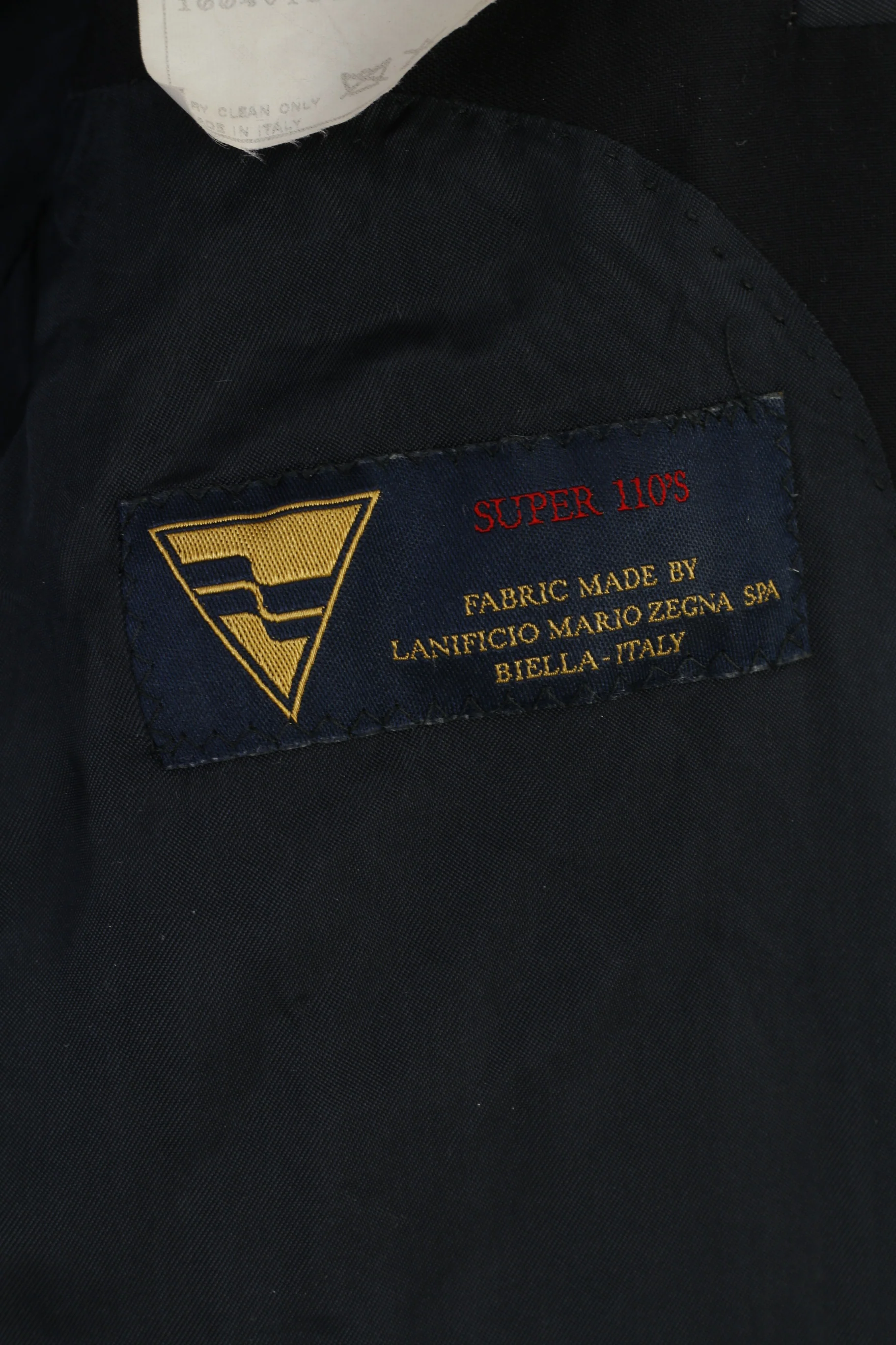 Vivaldi Men 52 Blazer Navy Blue Collar Breasted Wool Super 110'S Lanificio Mario Zegna Spa Buttons Elegant Vintage Top - Image 4