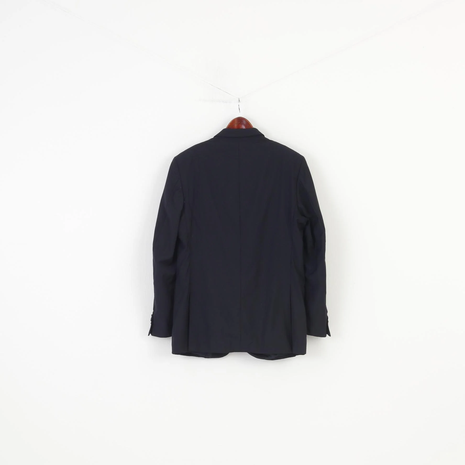 Vivaldi Men 52 Blazer Navy Blue Collar Breasted Wool Super 110'S Lanificio Mario Zegna Spa Buttons Elegant Vintage Top - Image 7
