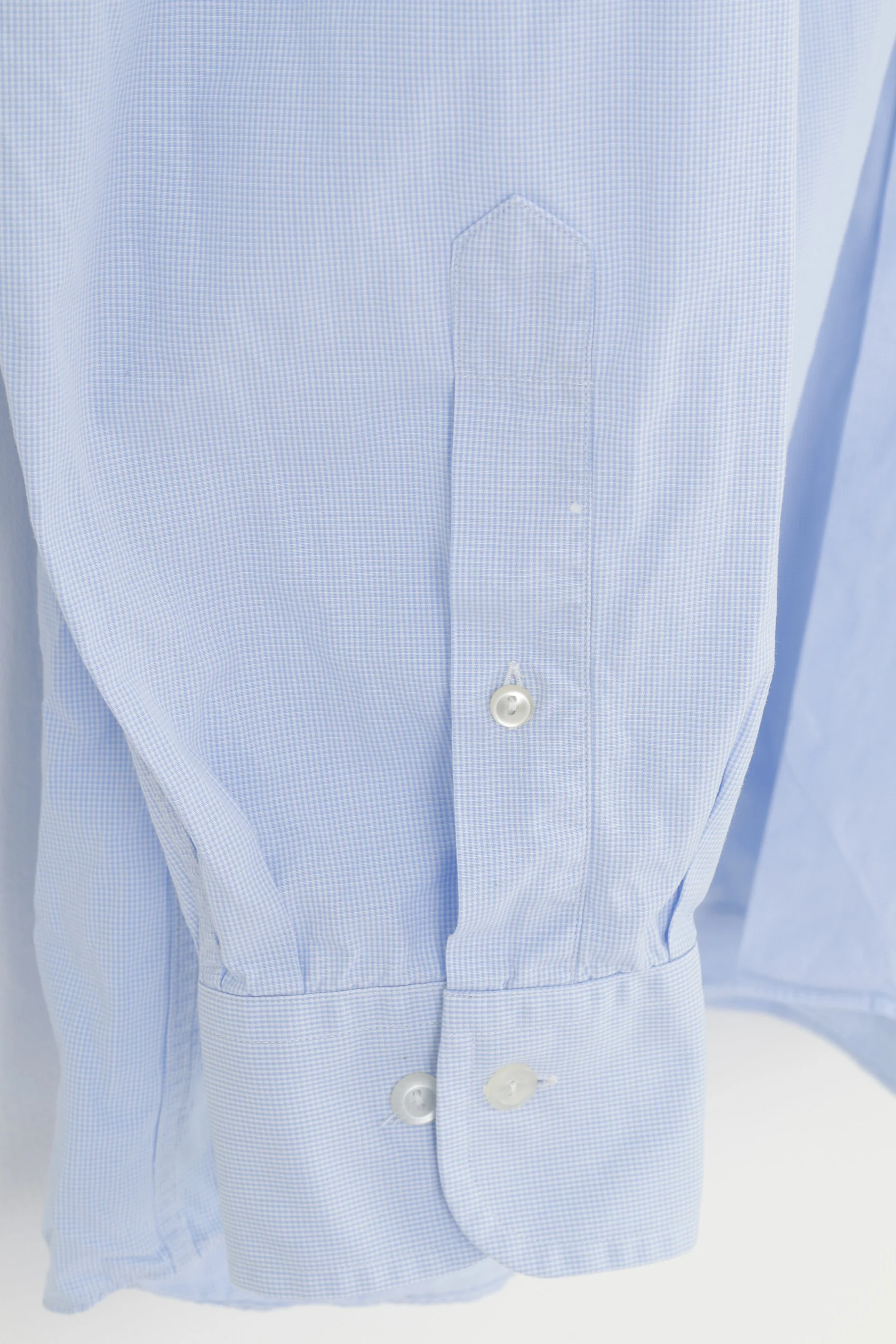 Von Daniels Men 46 XXL Casual Shirt Checkered Blue Long Sleeve Collar Cotton Elegant Classic Top - Image 3