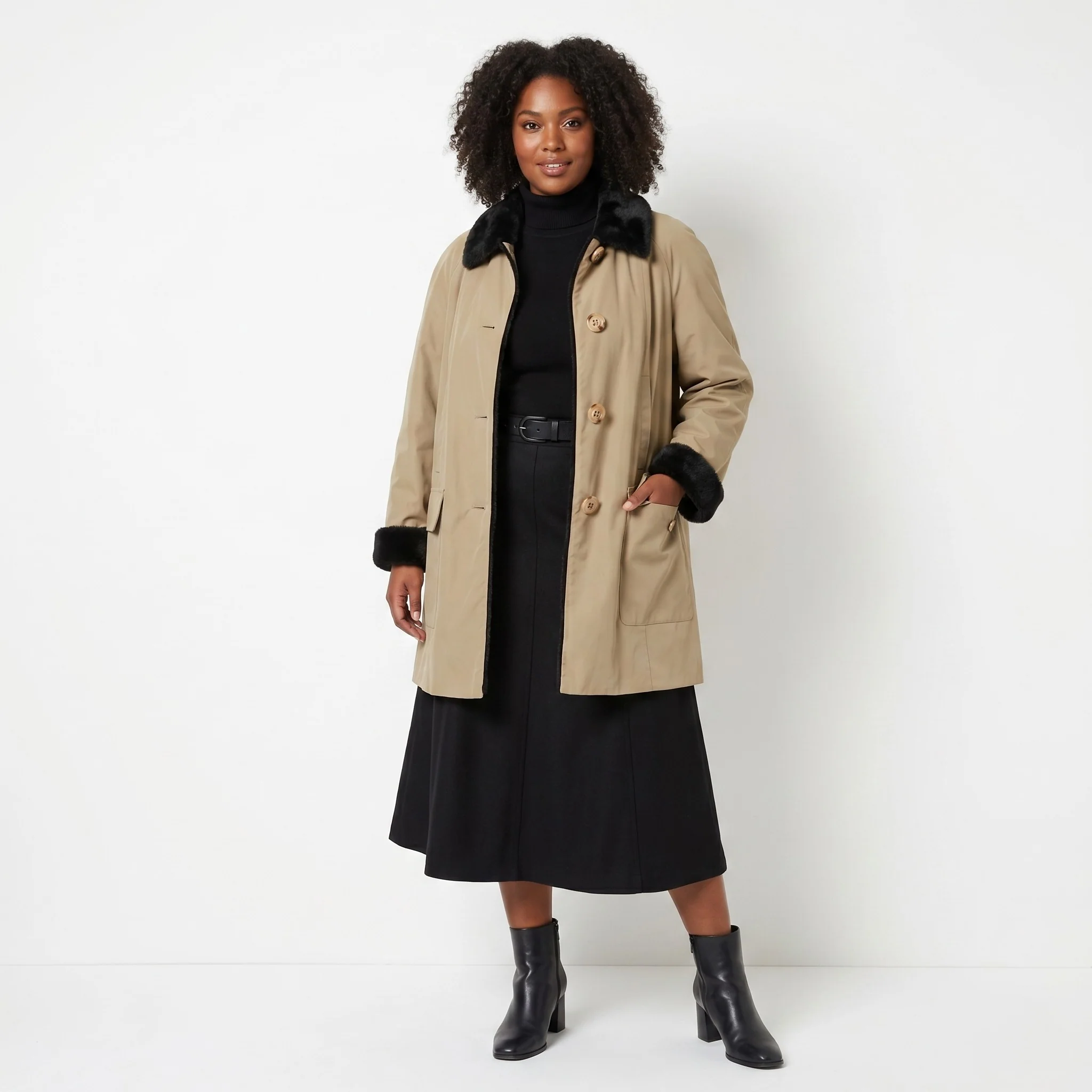 Walbusch Women 46 18 XXL Coat Beige Alpaca Buttoned Classic Casual Jacket