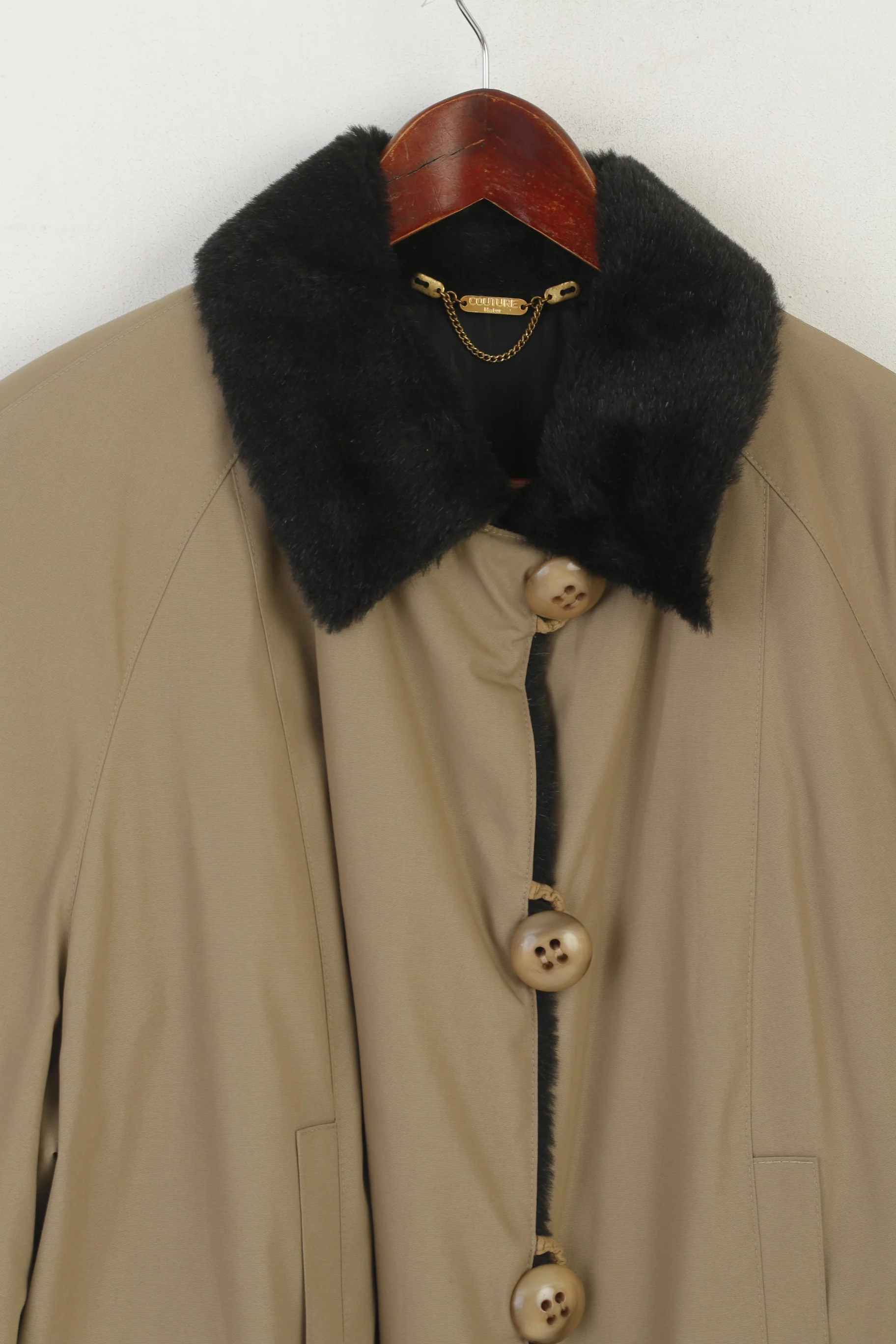 Walbusch Women 46 18 XXL Coat Beige Alpaca Buttoned Classic Casual Jacket - Image 3