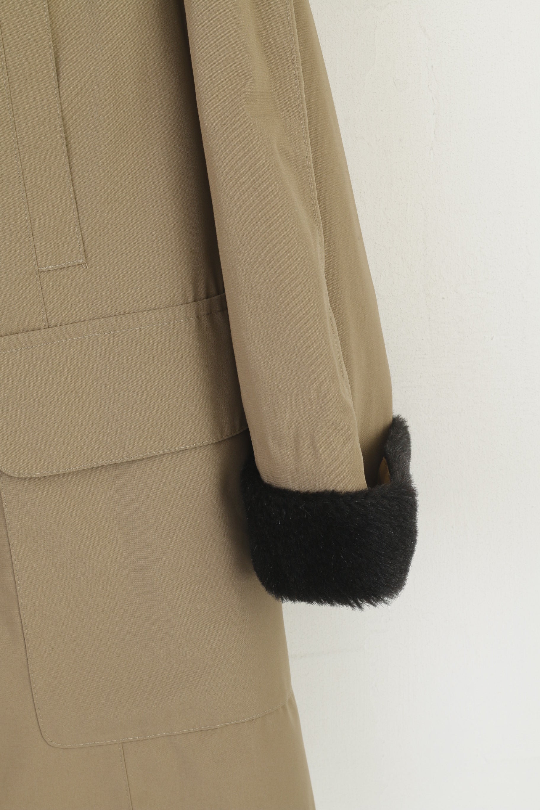 Walbusch Women 46 18 XXL Coat Beige Alpaca Buttoned Classic Casual Jacket - Image 4