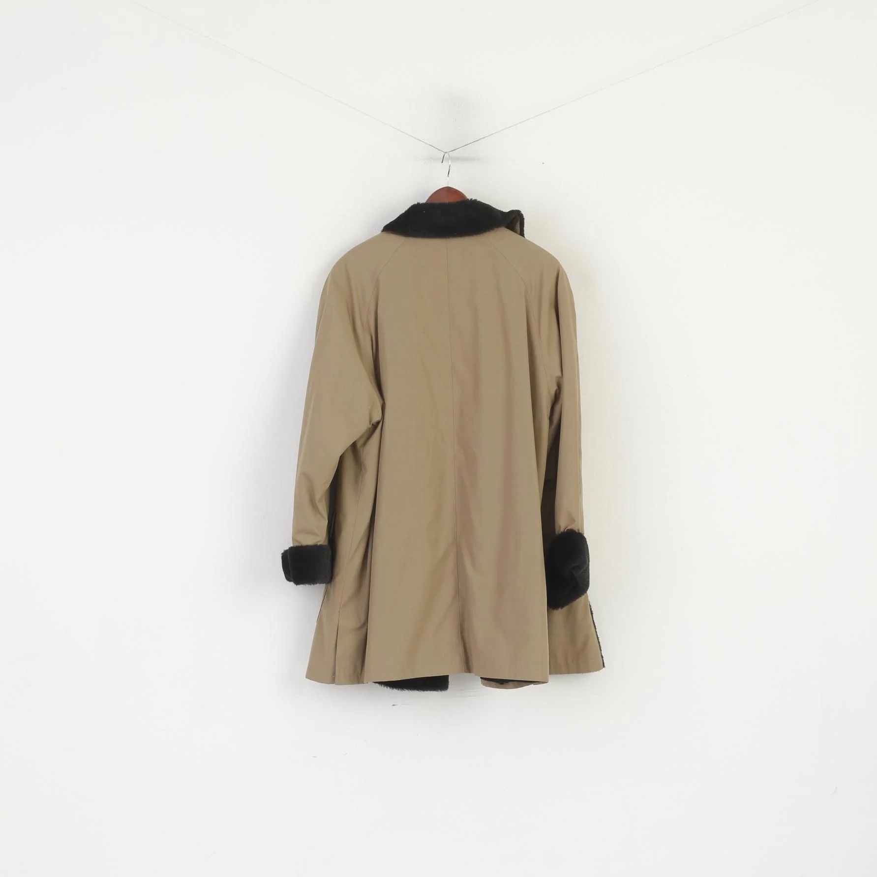 Walbusch Women 46 18 XXL Coat Beige Alpaca Buttoned Classic Casual Jacket - Image 8