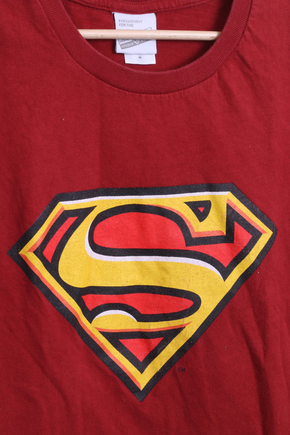 Warner Bros.Studio Store Mens M T-Shirt Red Cotton Superman Logo - Image 2
