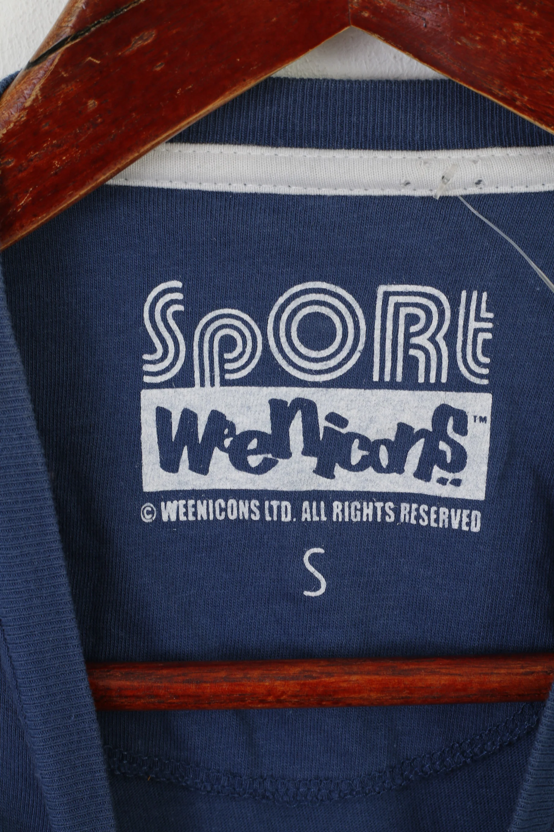 Weenicons Sport Men S Shirt Navy Cotton Graphic Bend It Crew Neck Top - Image 3
