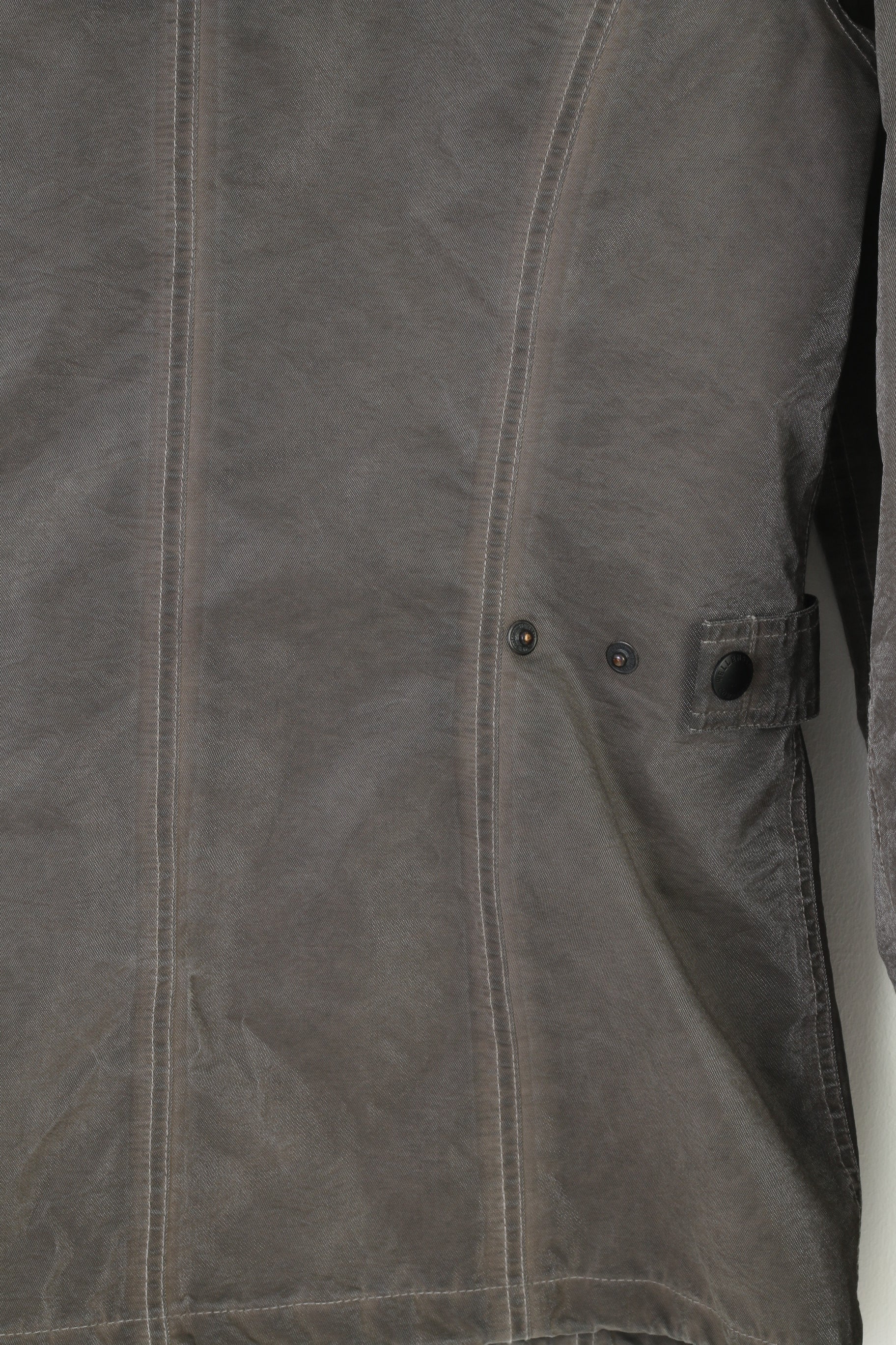 Wellensteyn Woman M Jacket Grey Shiny Detachable Hood Full Double Zipper Slippery Material Top - Image 10