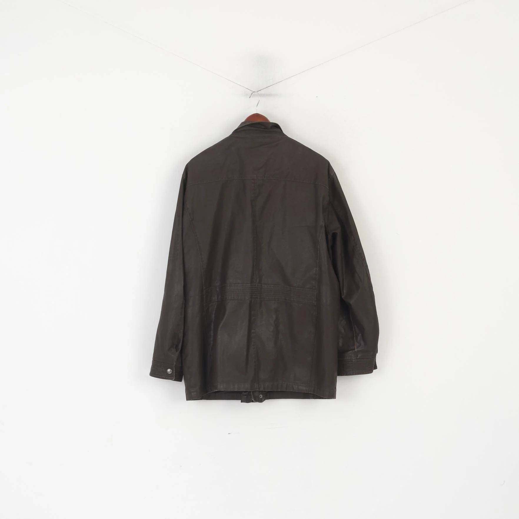 Wellensteyn Montgomery Men XL Jacket Brown Wax Cotton Military Zip Up Top - Image 10