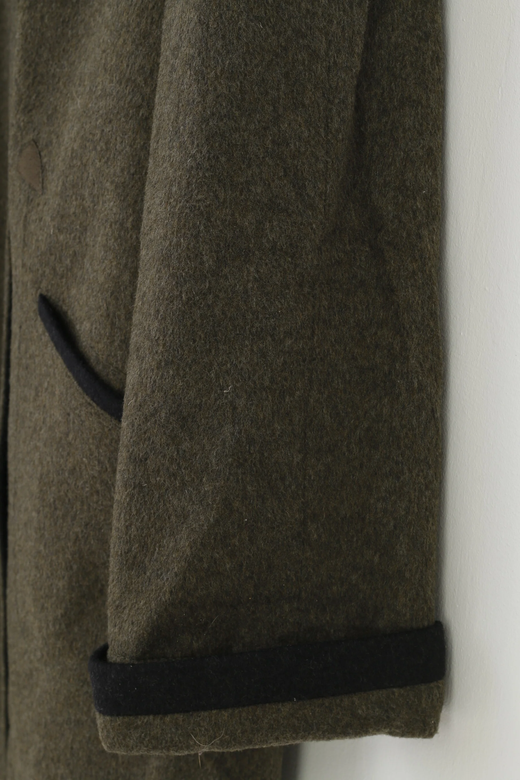 Westbury Woman 46 XL Coat KhakiVintage Wool Bottoms Collar Pockets Shoulder Pads Top - Image 3